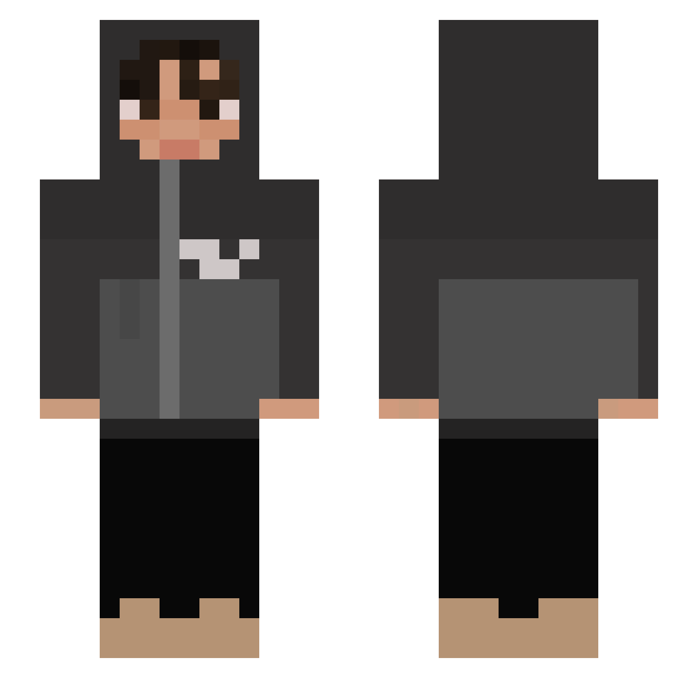 BreadObama Minecraft skin, front and back view