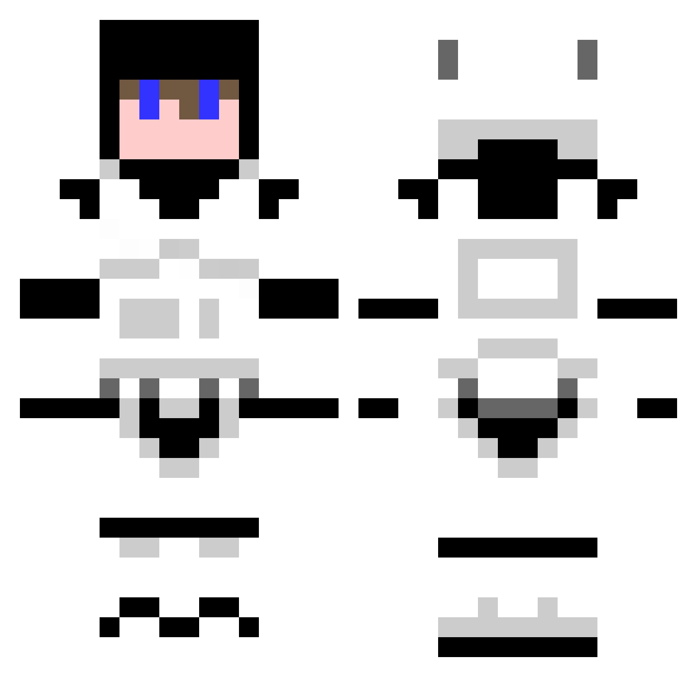 Cep Minecraft skin, front and back view