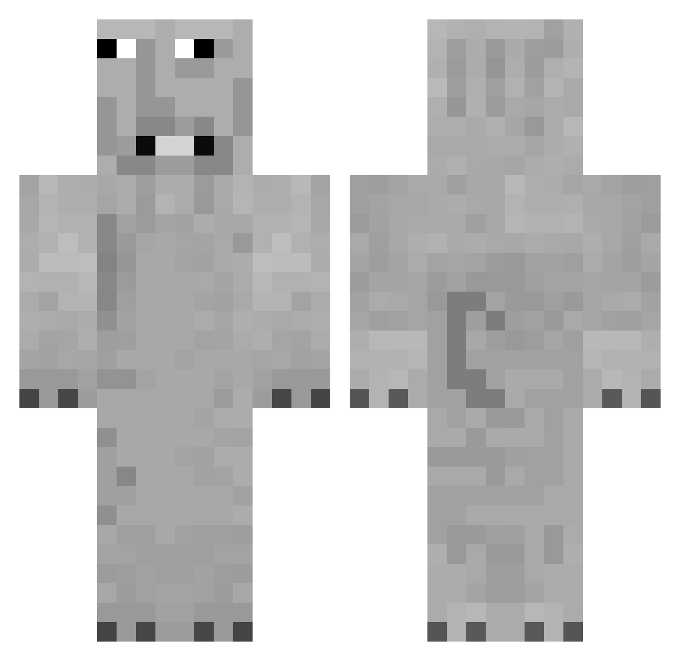 Zyxlss Minecraft skin, front and back view