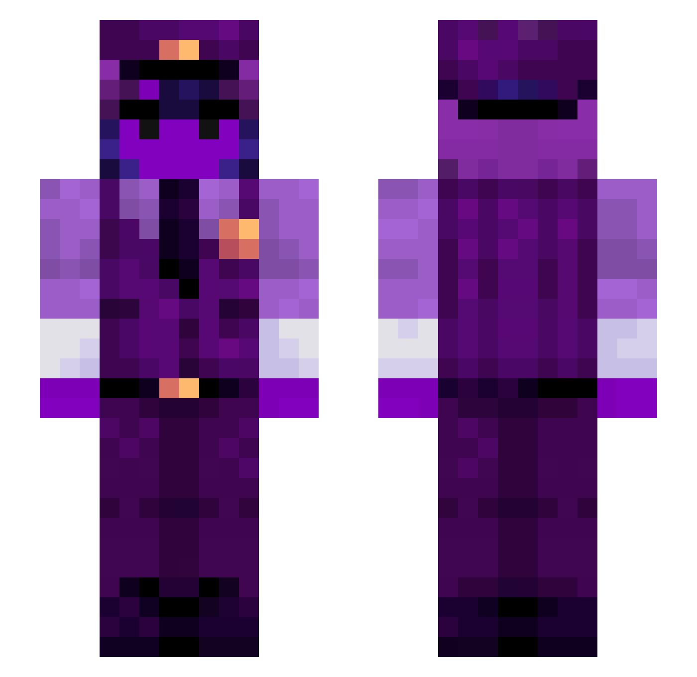 CuriousLatte Minecraft skin, front and back view