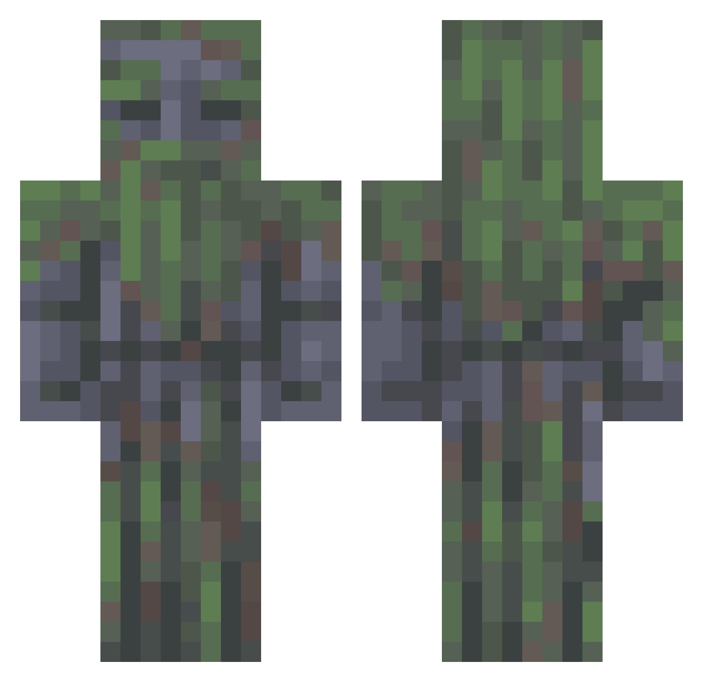 ForhudGaming Minecraft skin, front and back view