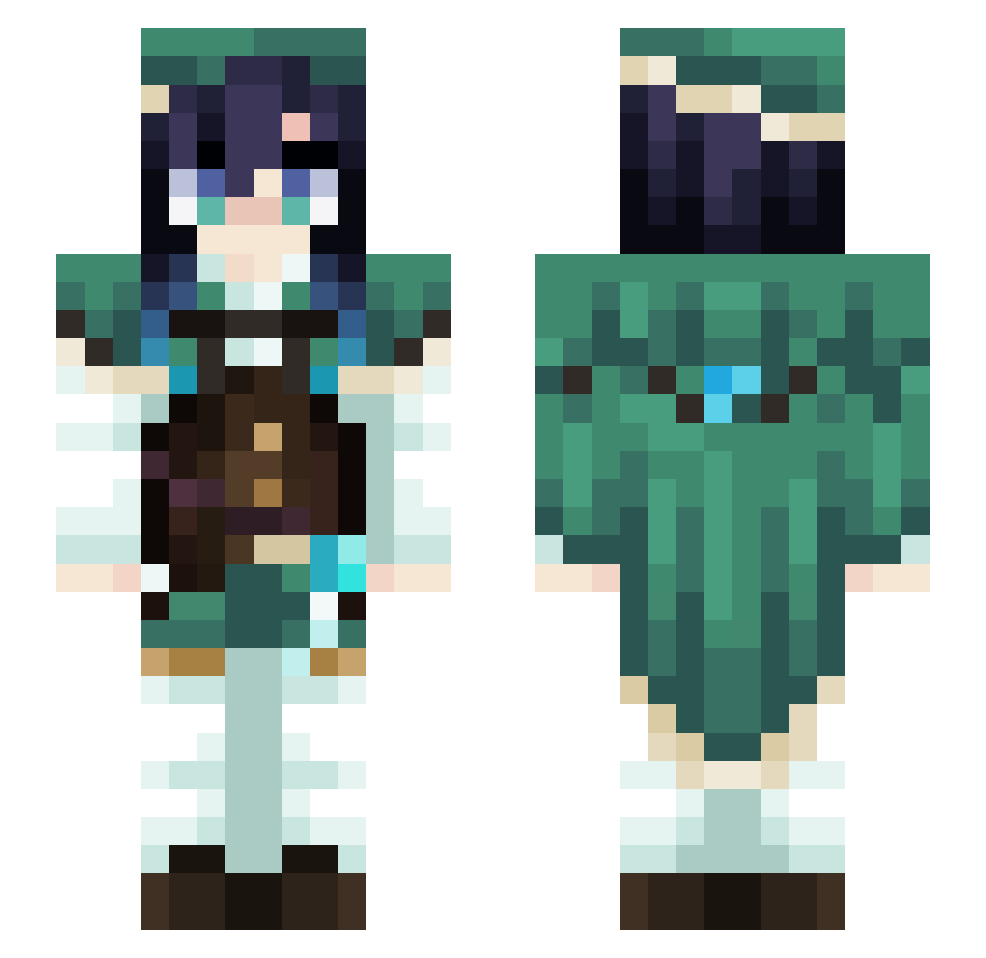 sxlgen Minecraft skin, front and back view