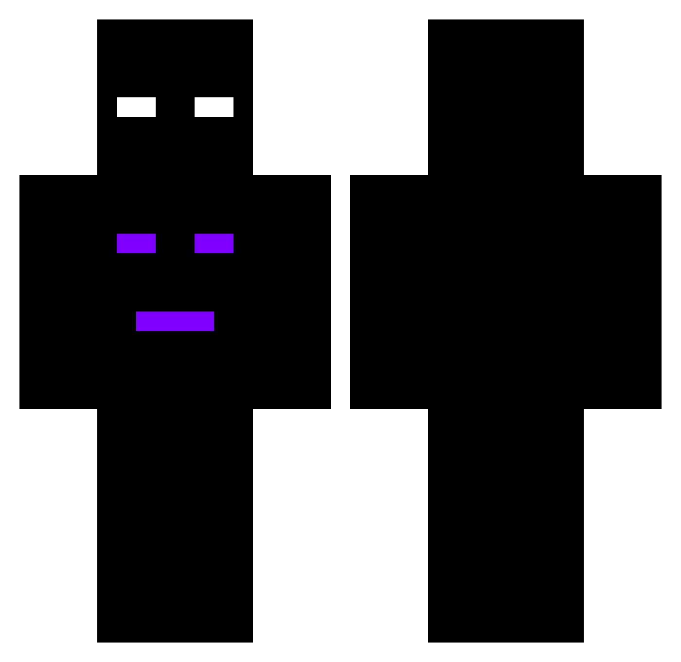 Krampvs Minecraft skin, front and back view