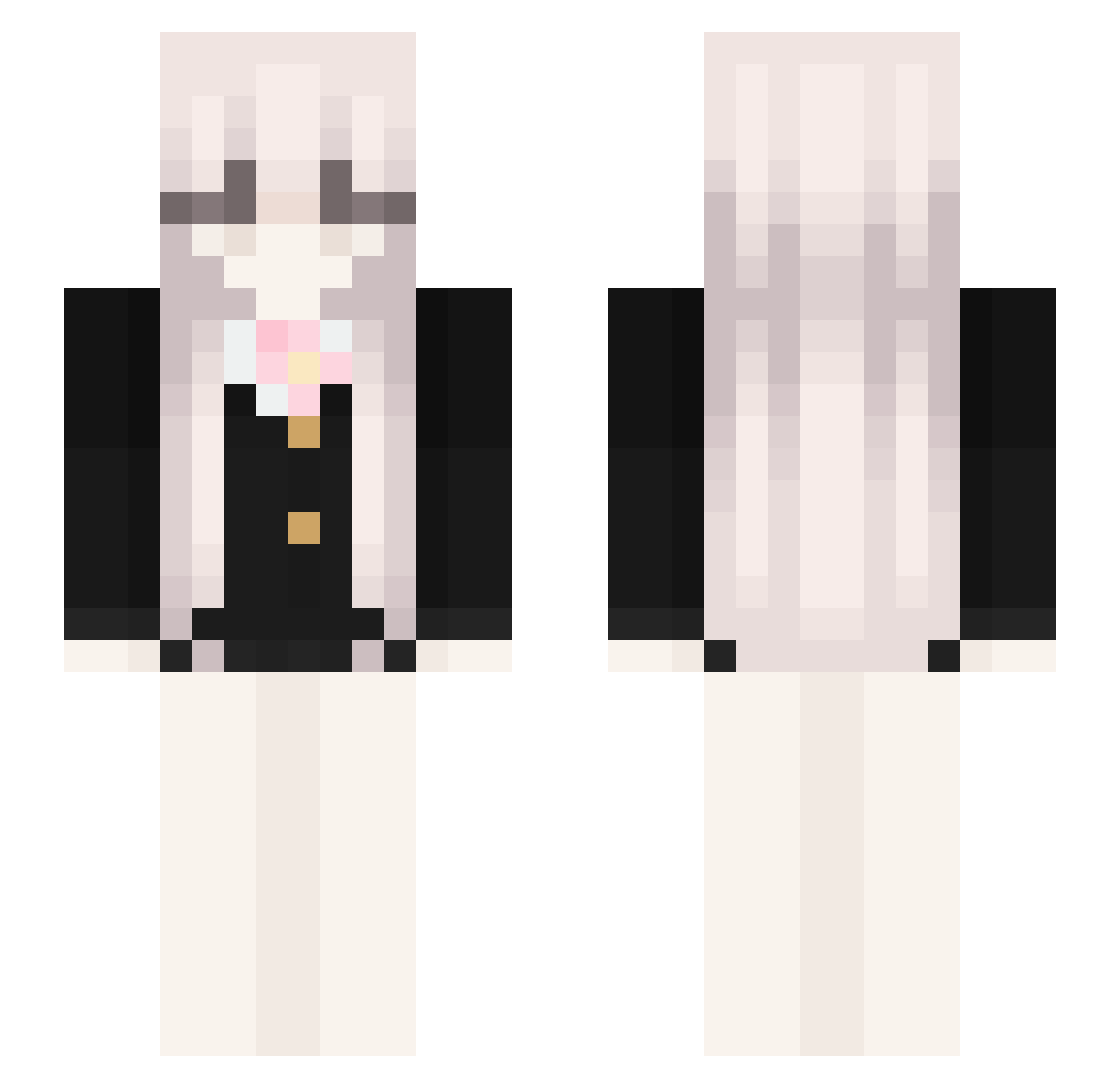 singleREAL Minecraft skin, front and back view
