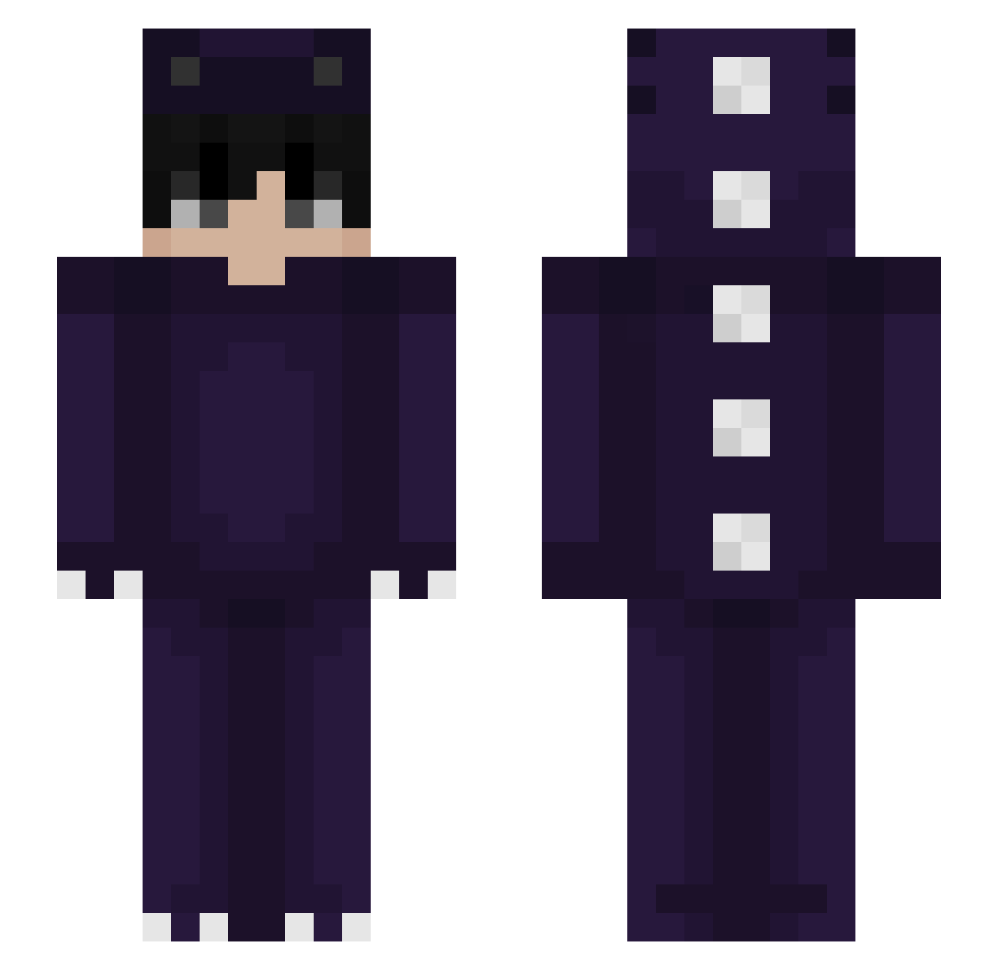 JerryPalmate Minecraft skin, front and back view
