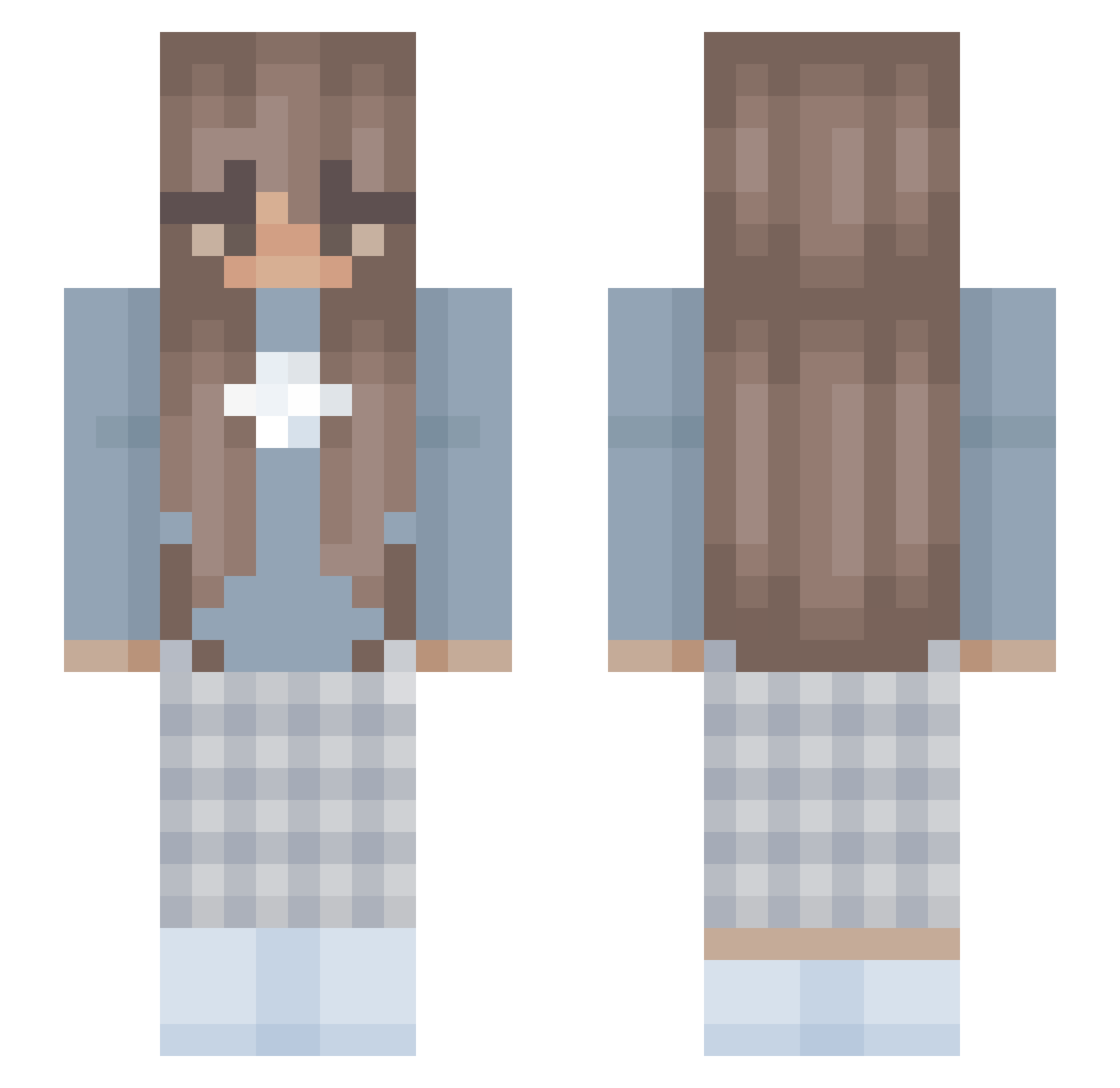 MakaylaG25 Minecraft skin, front and back view