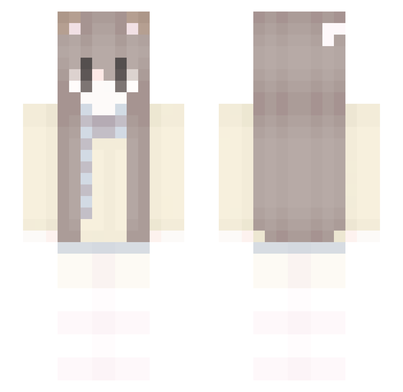 unashamedly Minecraft skin, front and back view