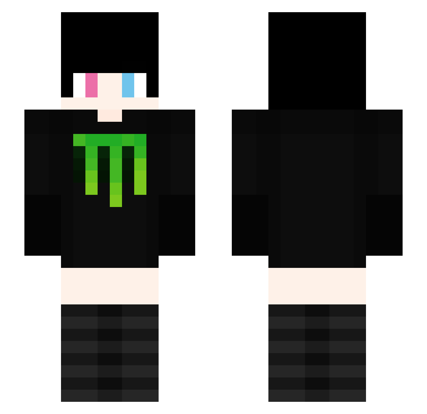 Stormwerewolf33 Minecraft skin, front and back view