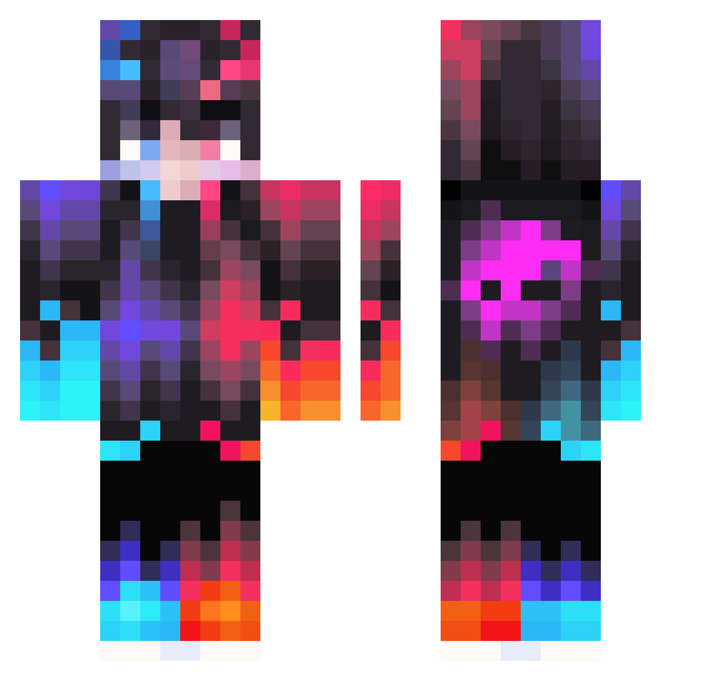 Prince666S Minecraft skin, front and back view