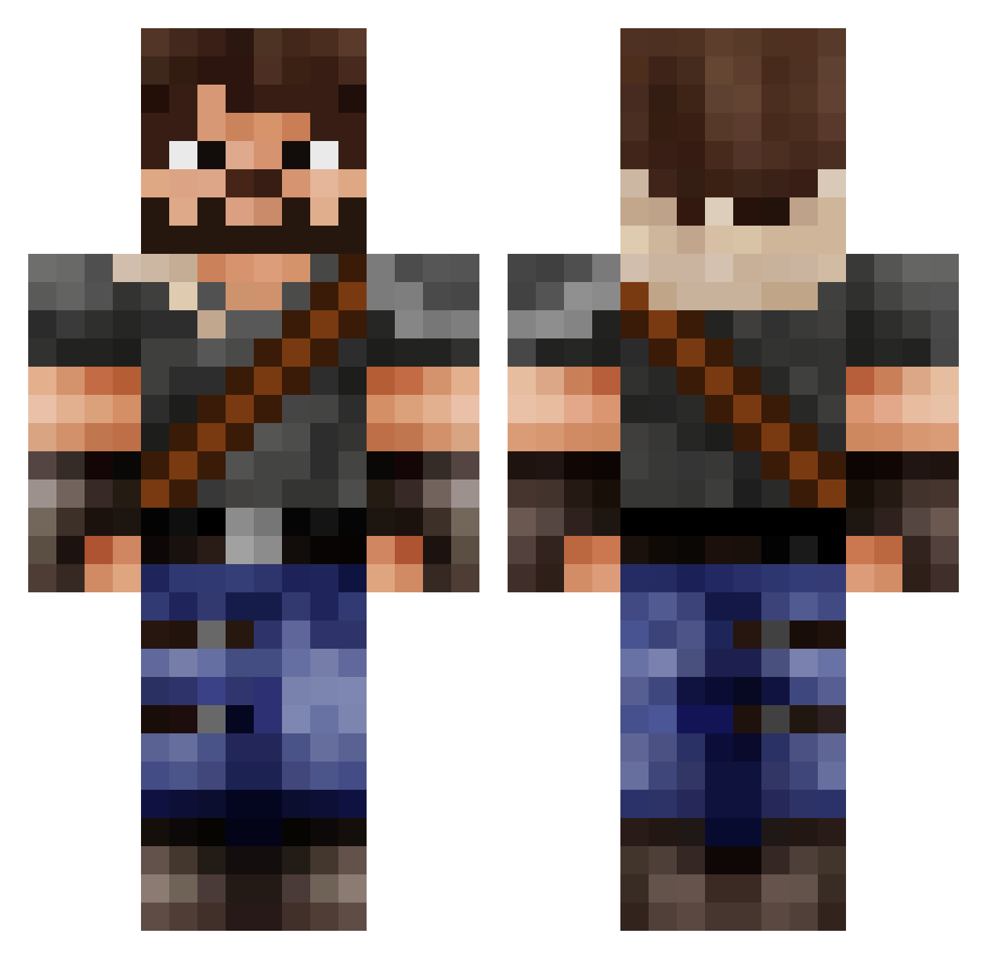 Brutus_Legore Minecraft skin, front and back view