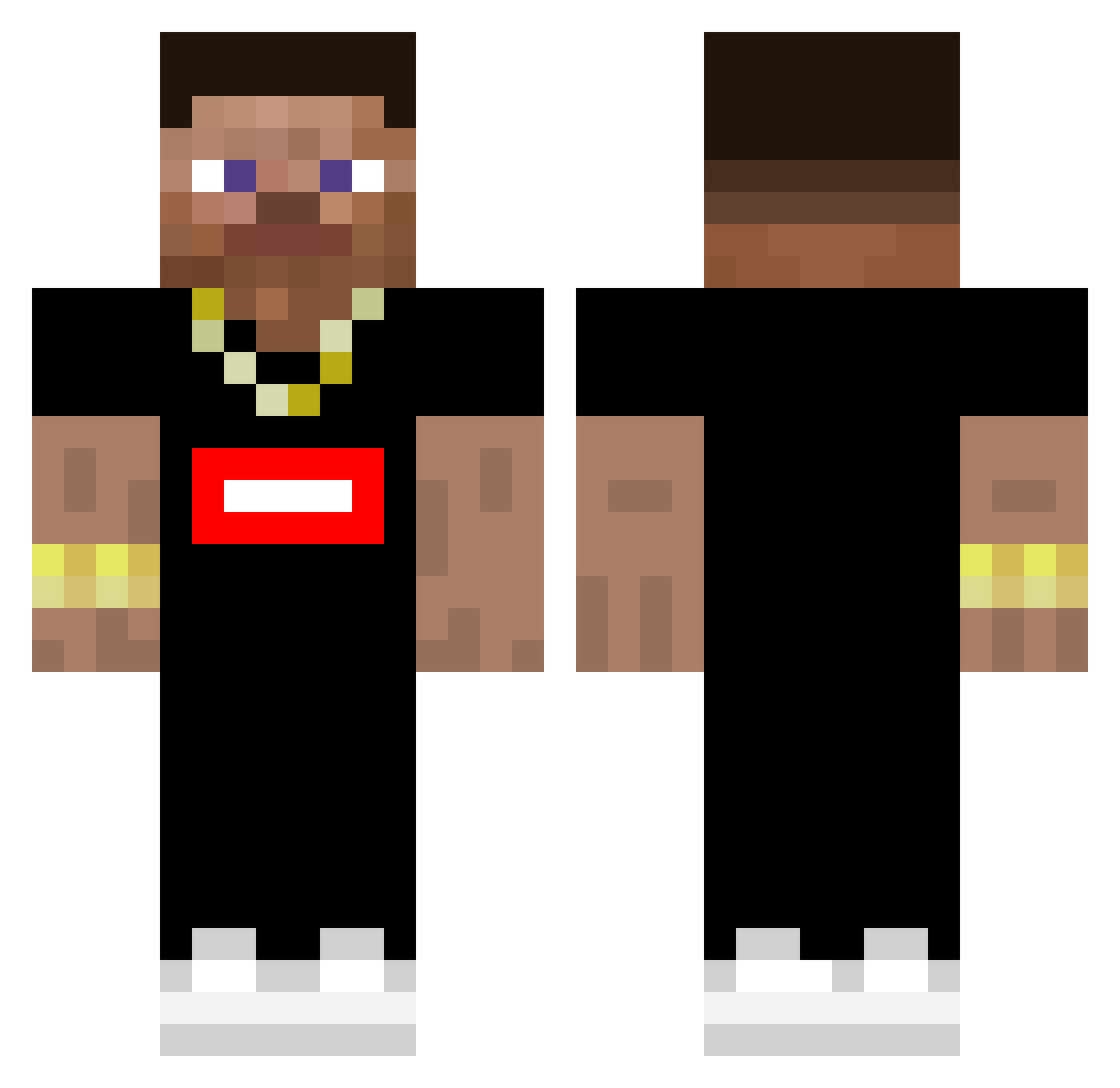 Strainings Minecraft skin, front and back view