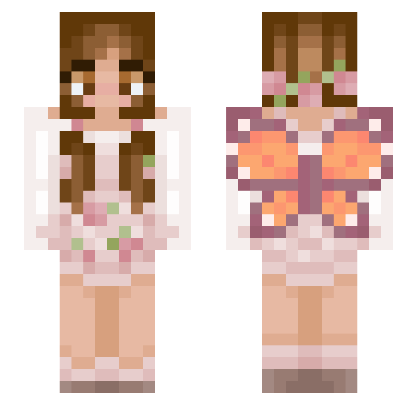 myrobalan Minecraft skin, front and back view