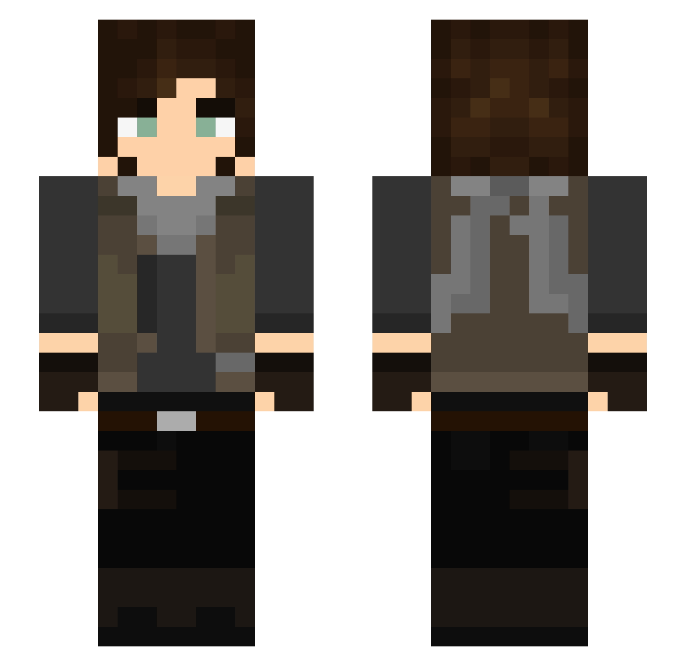 Headle Minecraft skin, front and back view