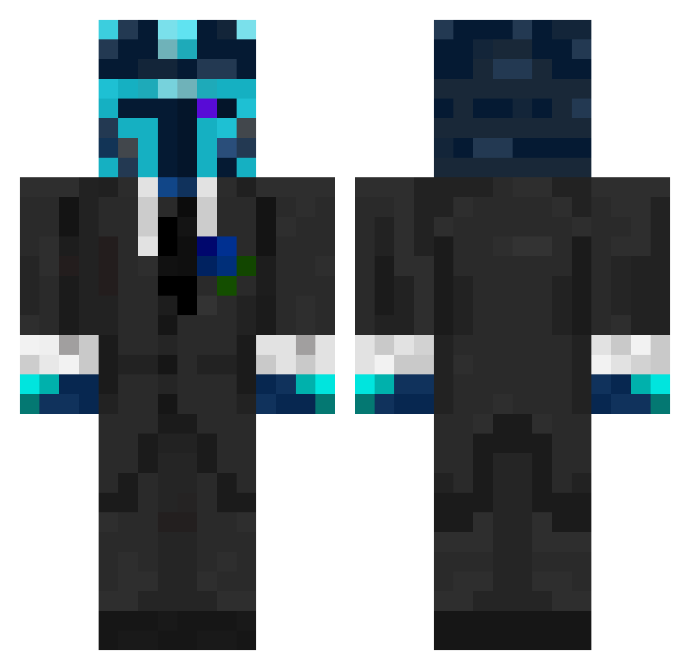 RhenzBlade Minecraft skin, front and back view
