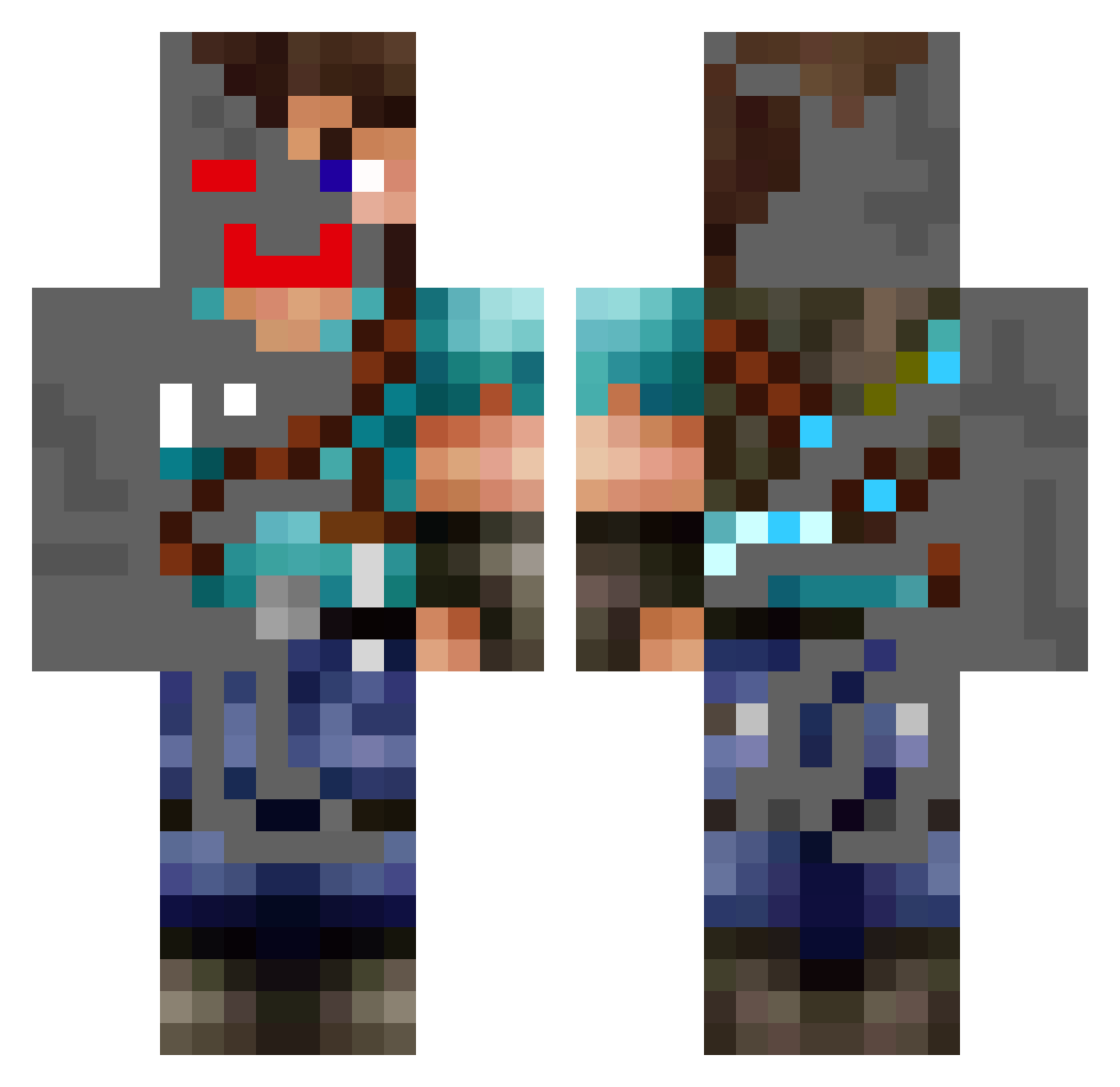 FalanaG Minecraft skin, front and back view
