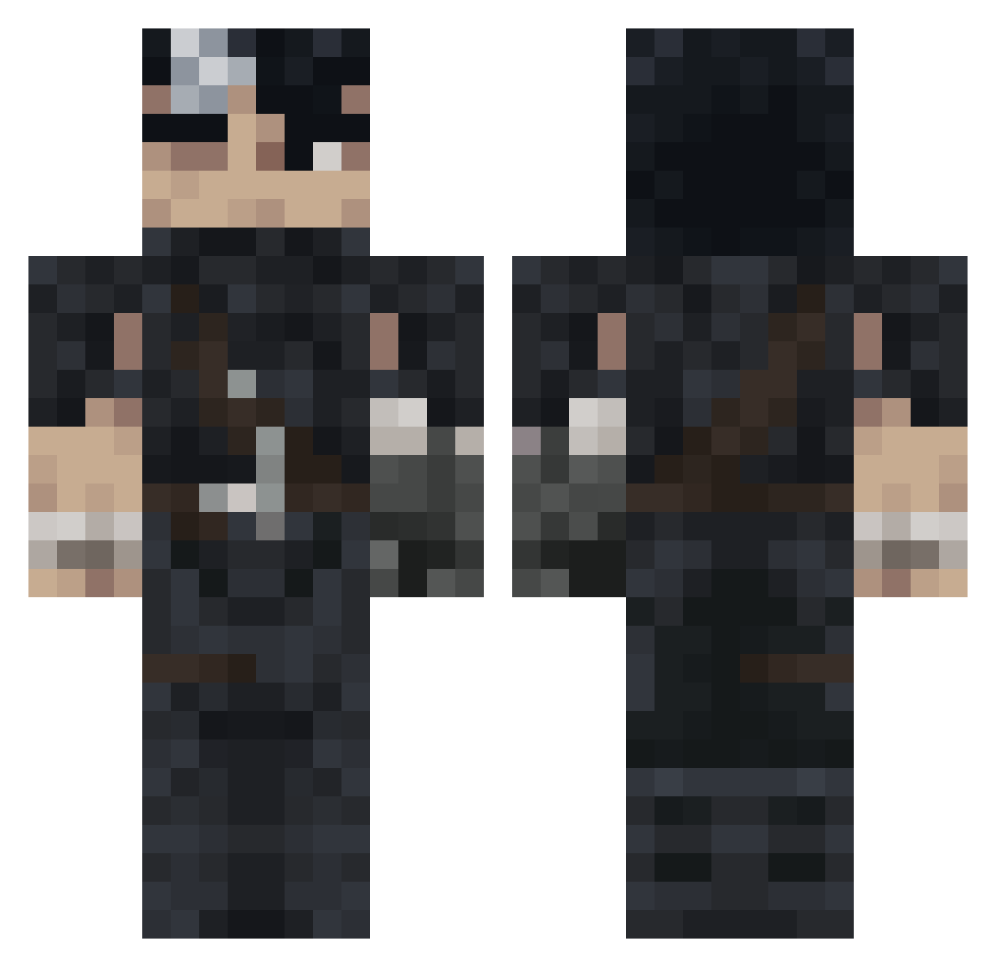 MagicMyFriend Minecraft skin, front and back view