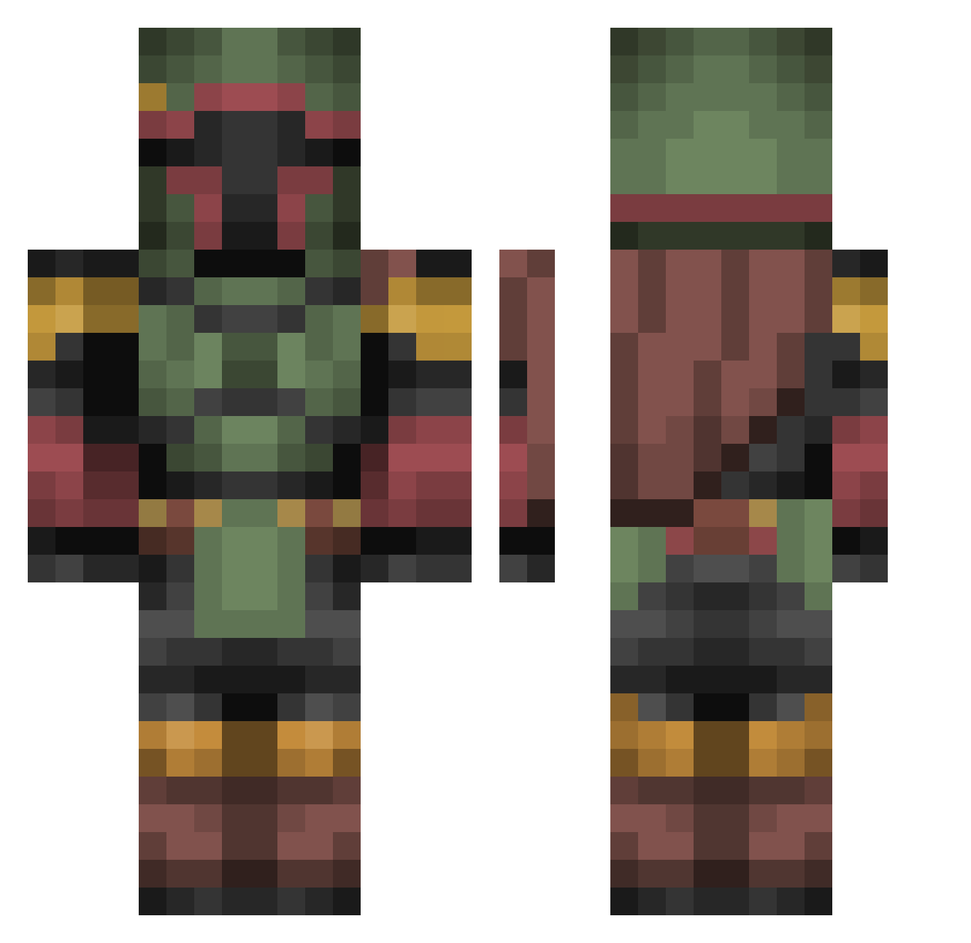 Arctic2beast Minecraft skin, front and back view
