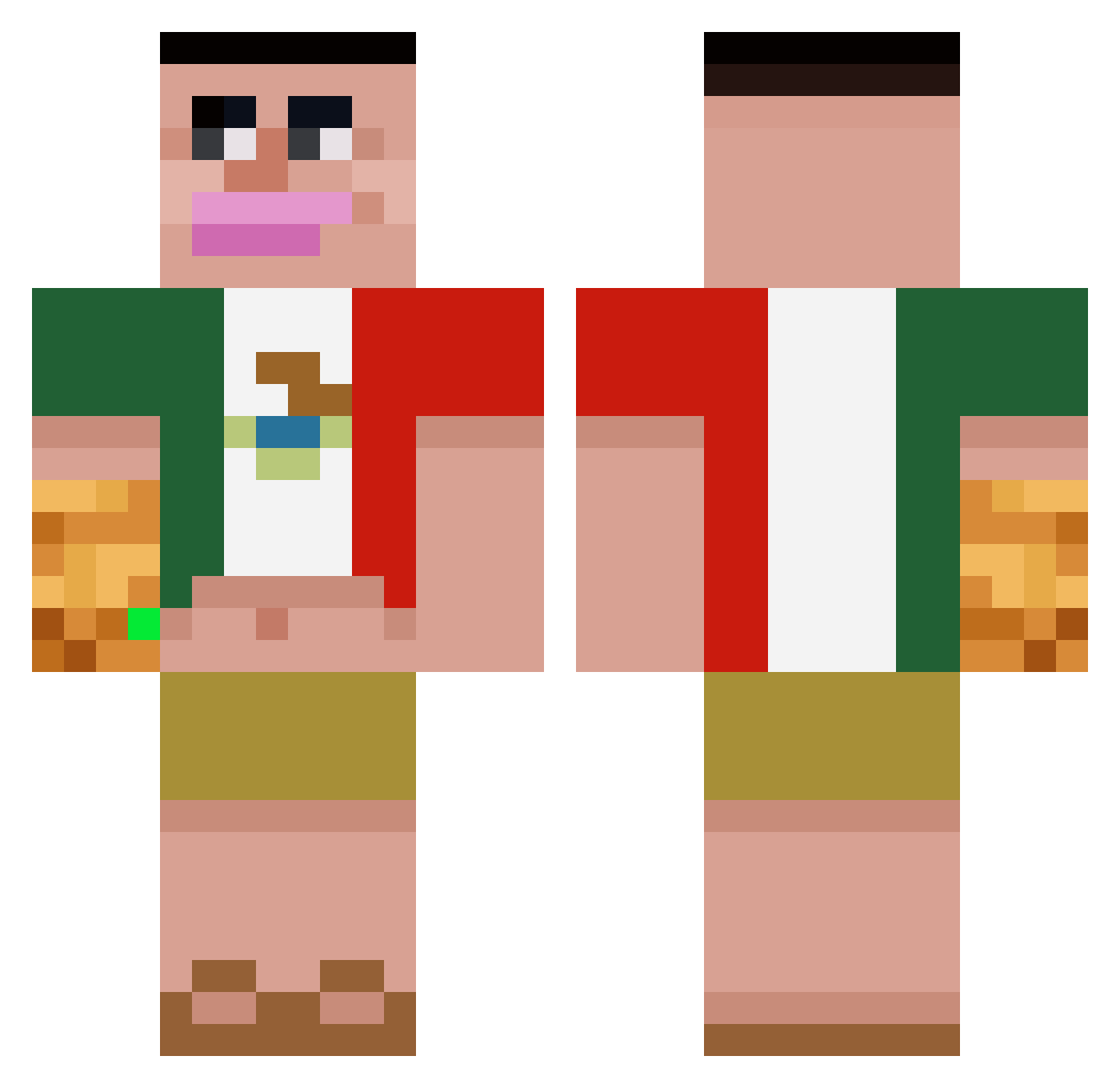 Imreyka Minecraft skin, front and back view