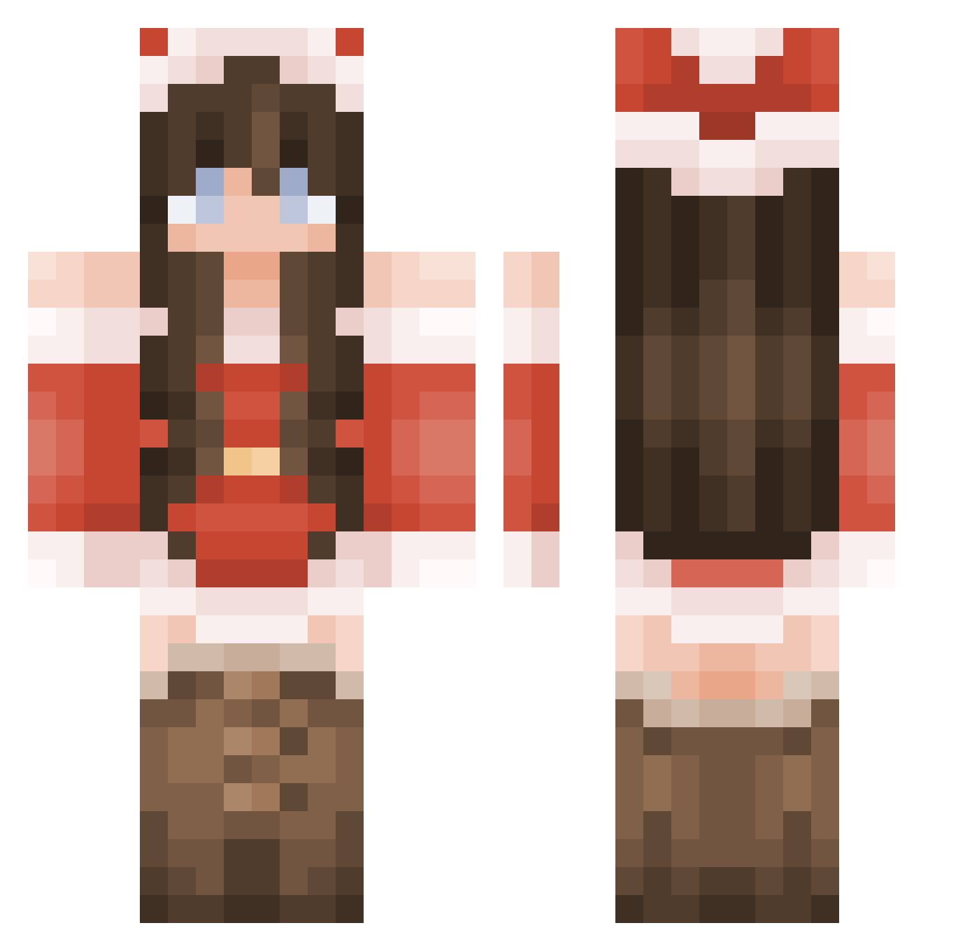 SleepyPoppy Minecraft skin, front and back view