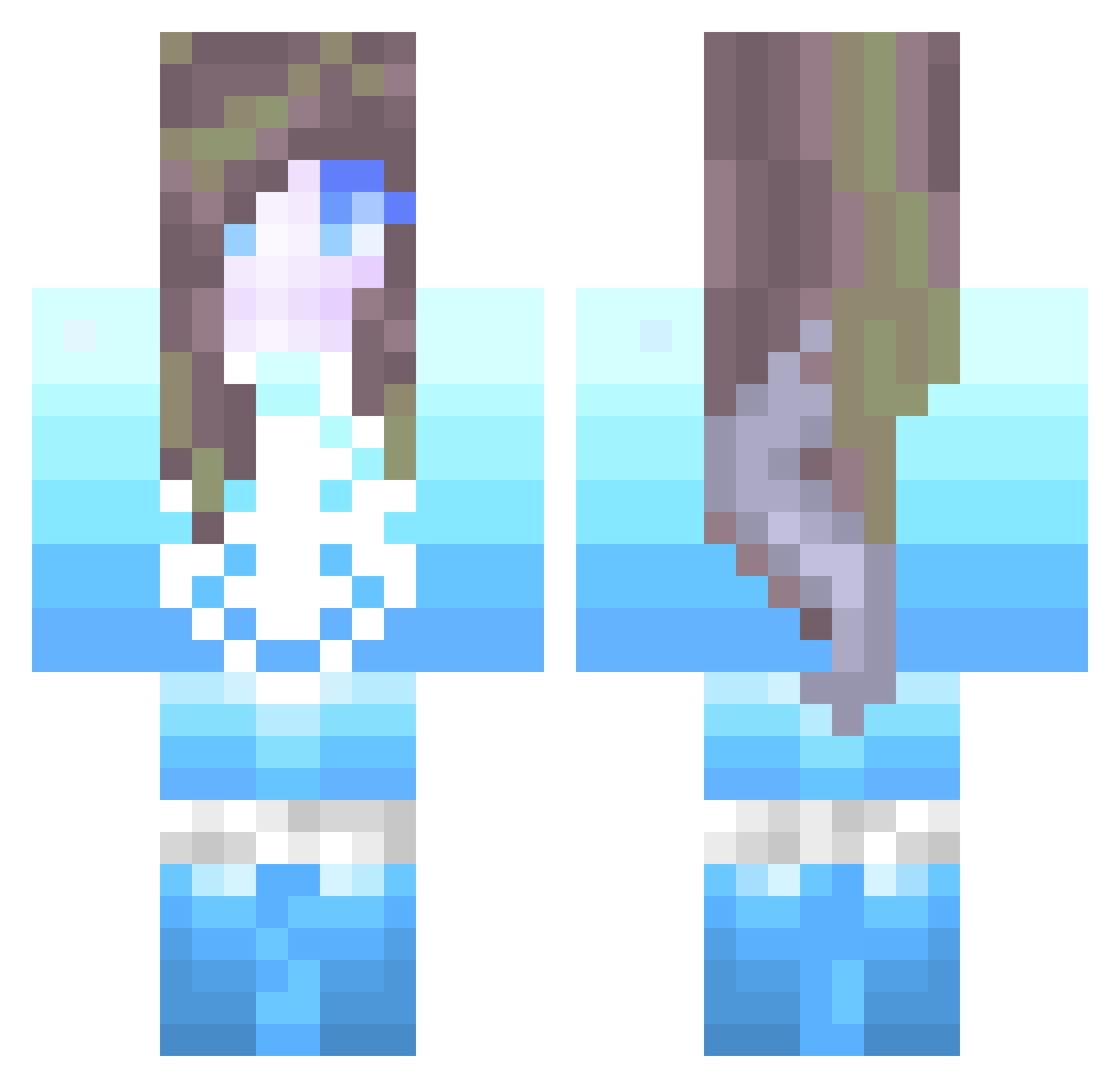 SnowCrystal29 Minecraft skin, front and back view