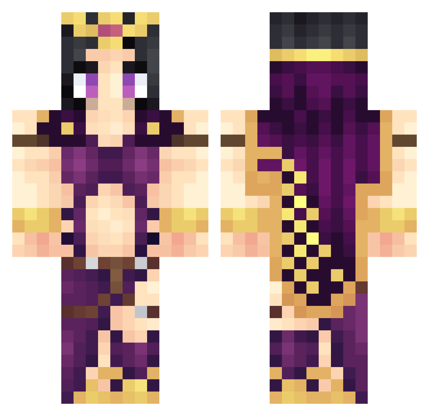 slippery1 Minecraft skin, front and back view