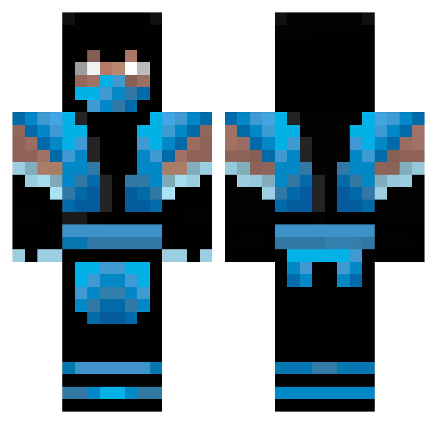 Kzuya Minecraft skin, front and back view