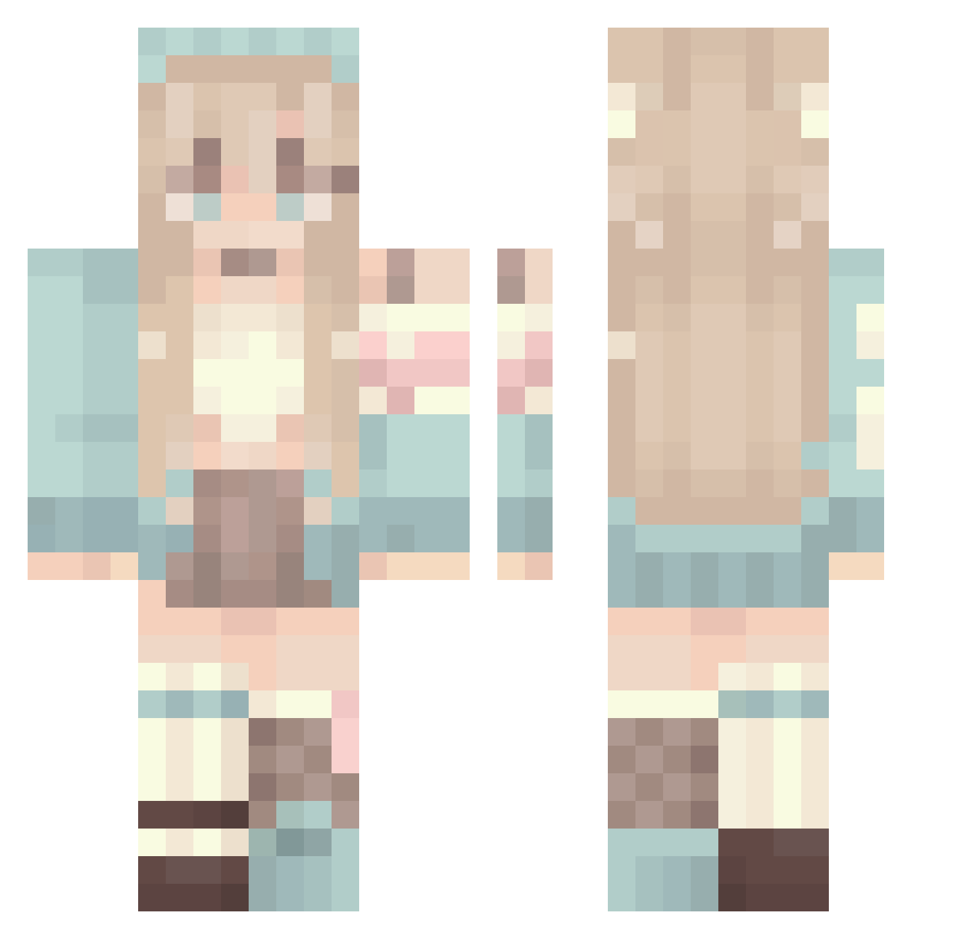 Heliacata Minecraft skin, front and back view