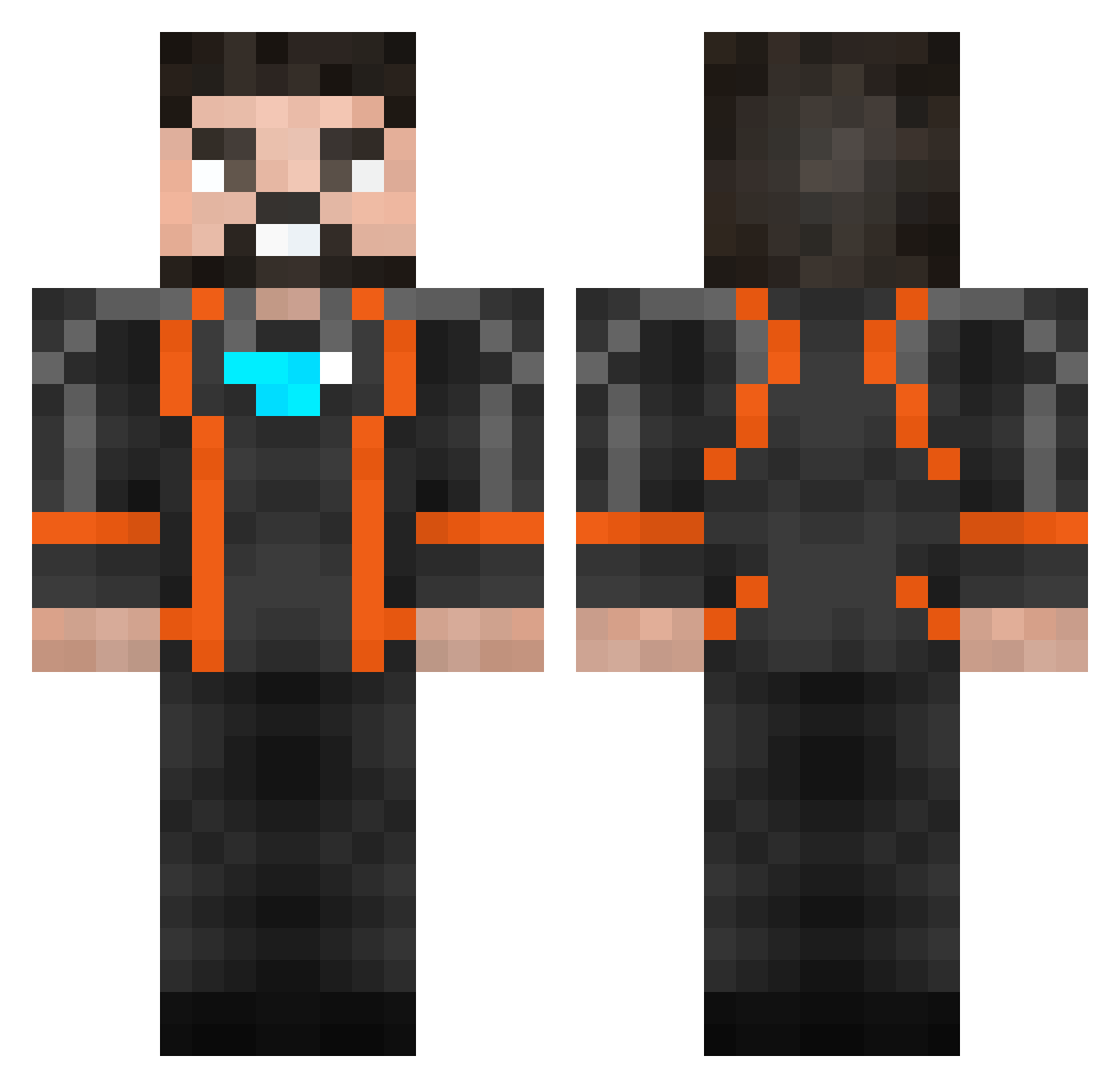 K0ntes Minecraft skin, front and back view