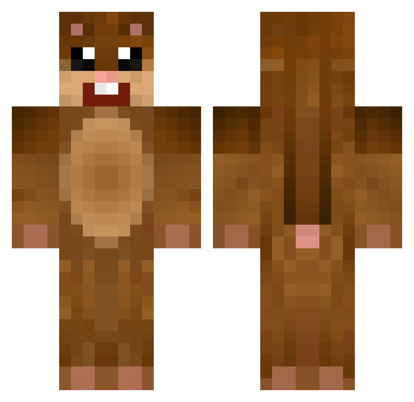 dichead Minecraft skin, front and back view