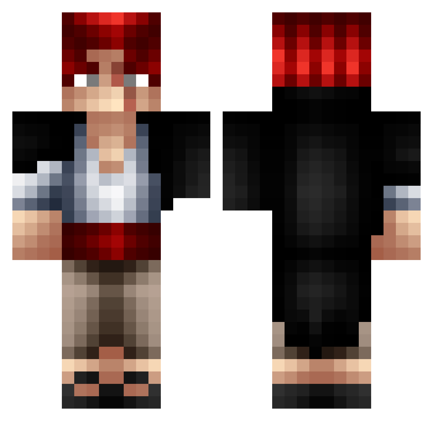 Akagaml Minecraft skin, front and back view