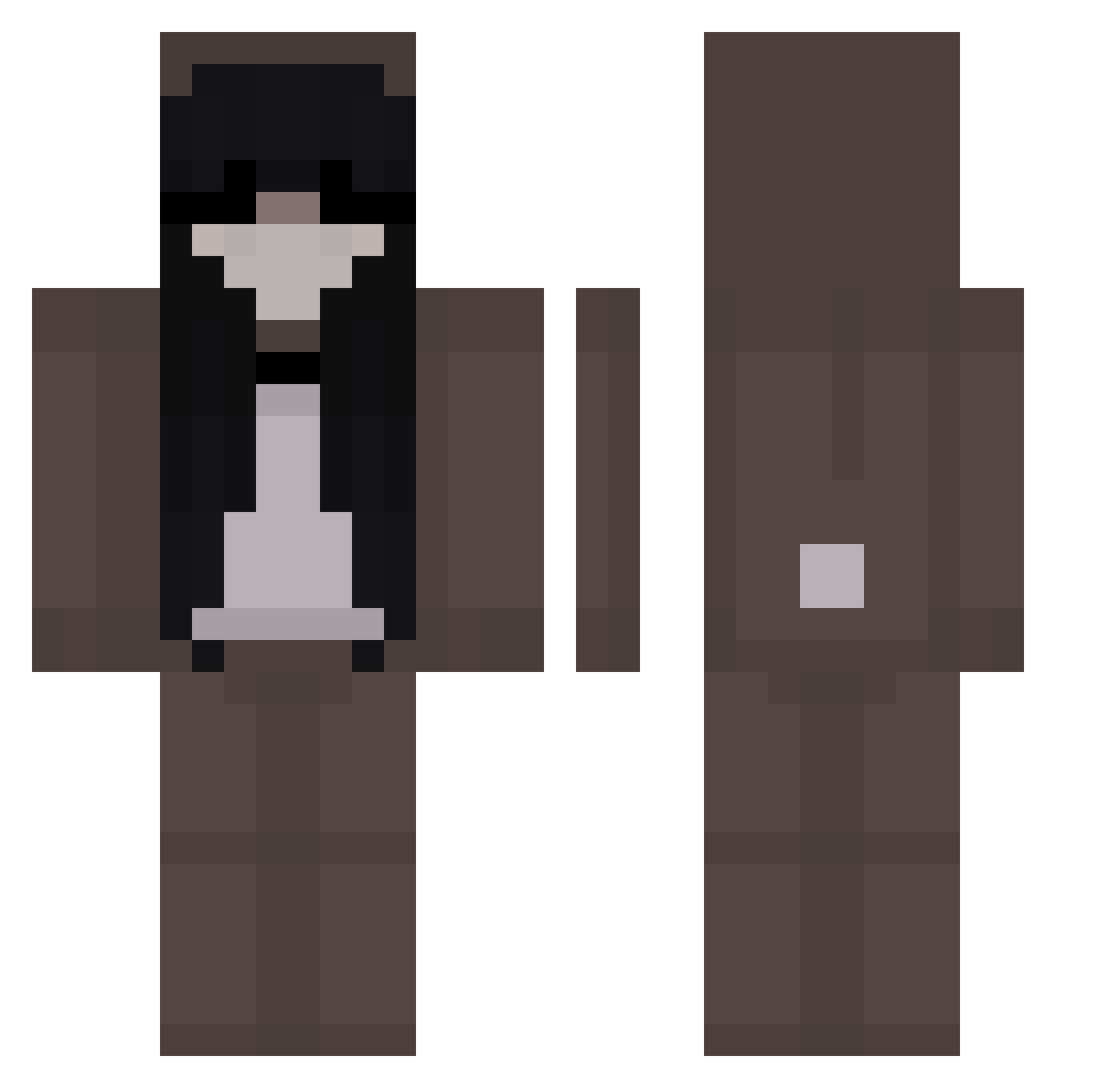 B0mbaGaz0wa Minecraft skin, front and back view