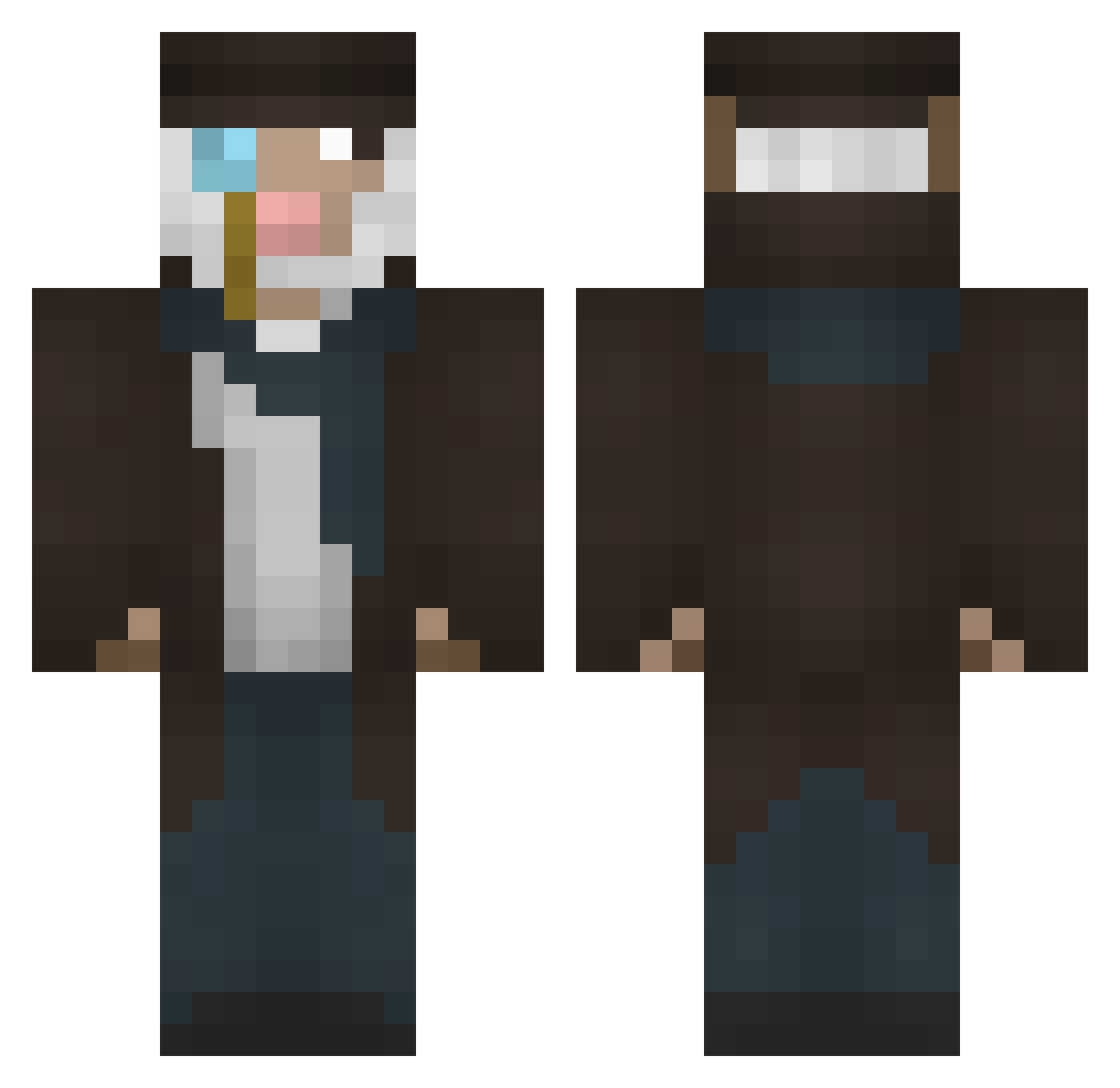 SirSchaf Minecraft skin, front and back view