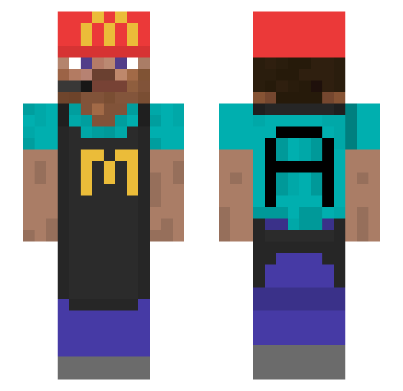 9L4 Minecraft skin, front and back view
