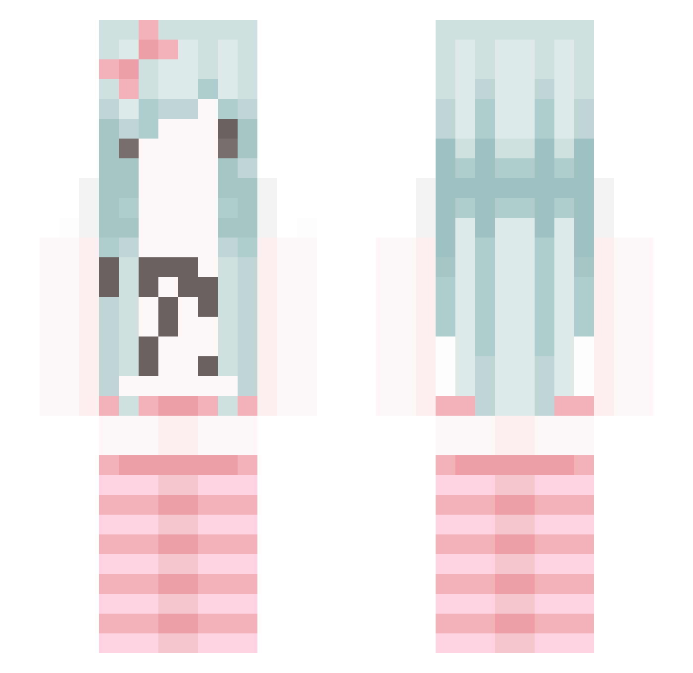 sundaeish Minecraft skin, front and back view