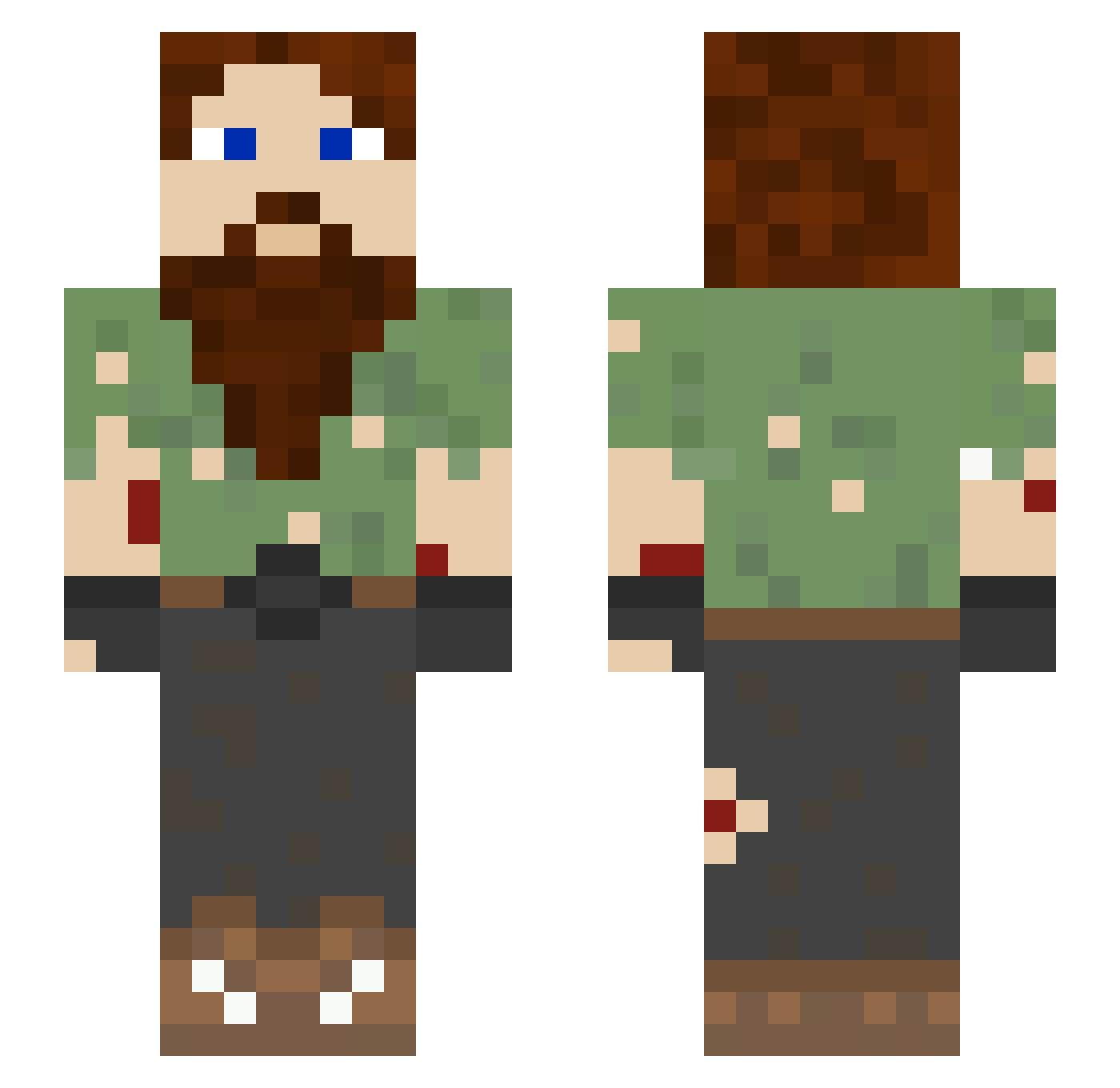 Kinglier Minecraft skin, front and back view