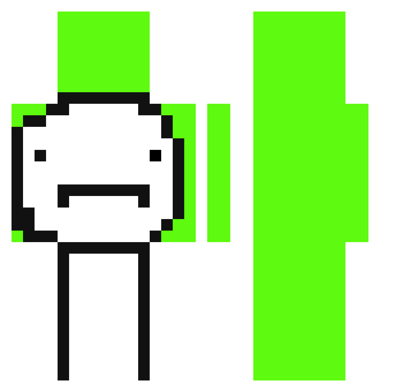 E_squiggle Minecraft skin, front and back view