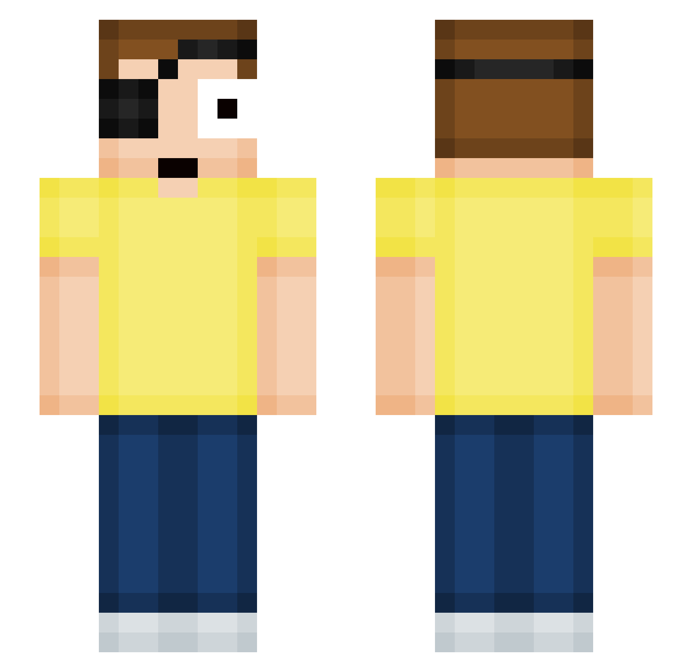 Wiwuss Minecraft skin, front and back view
