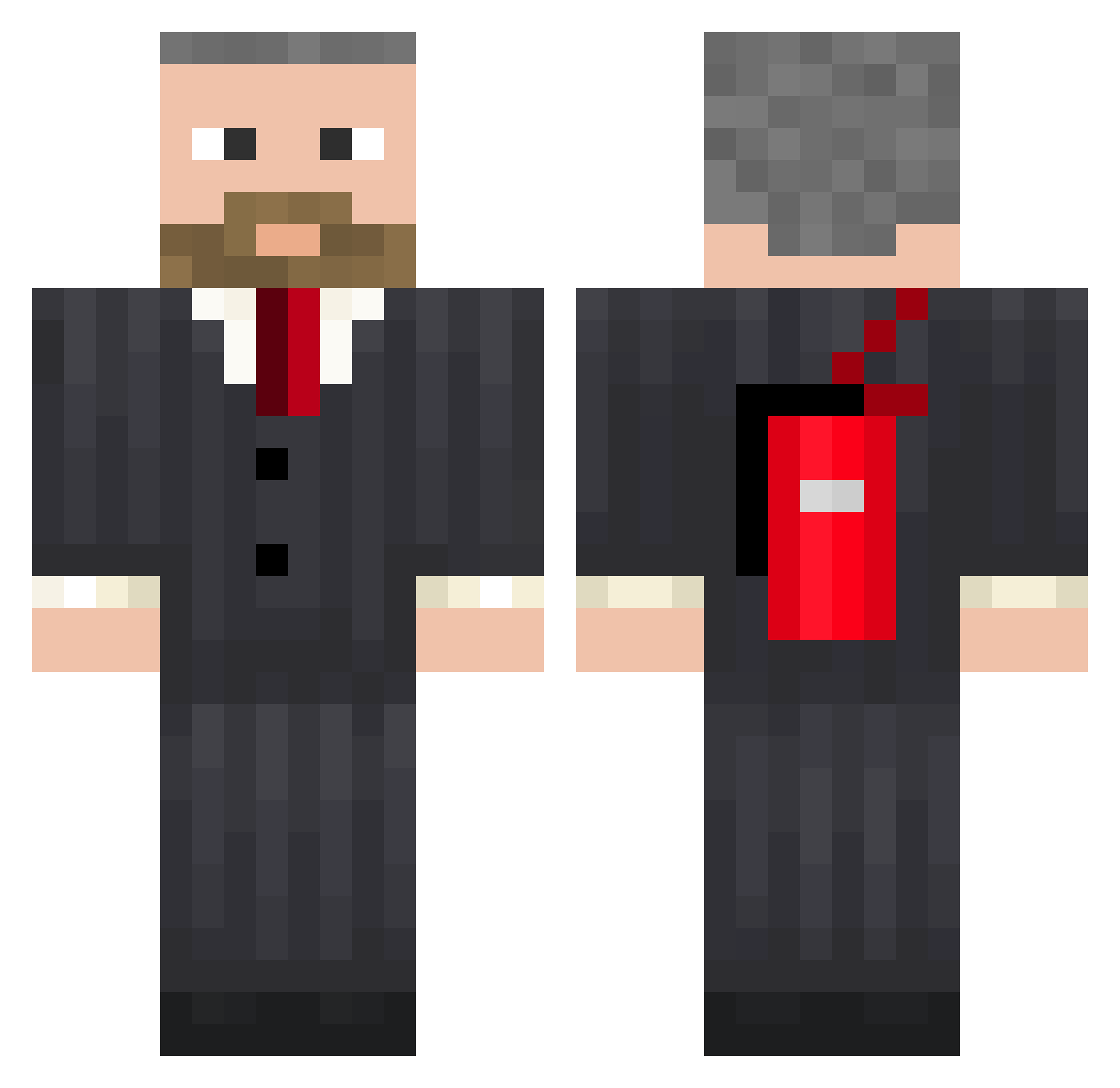 HDJ2009 Minecraft skin, front and back view
