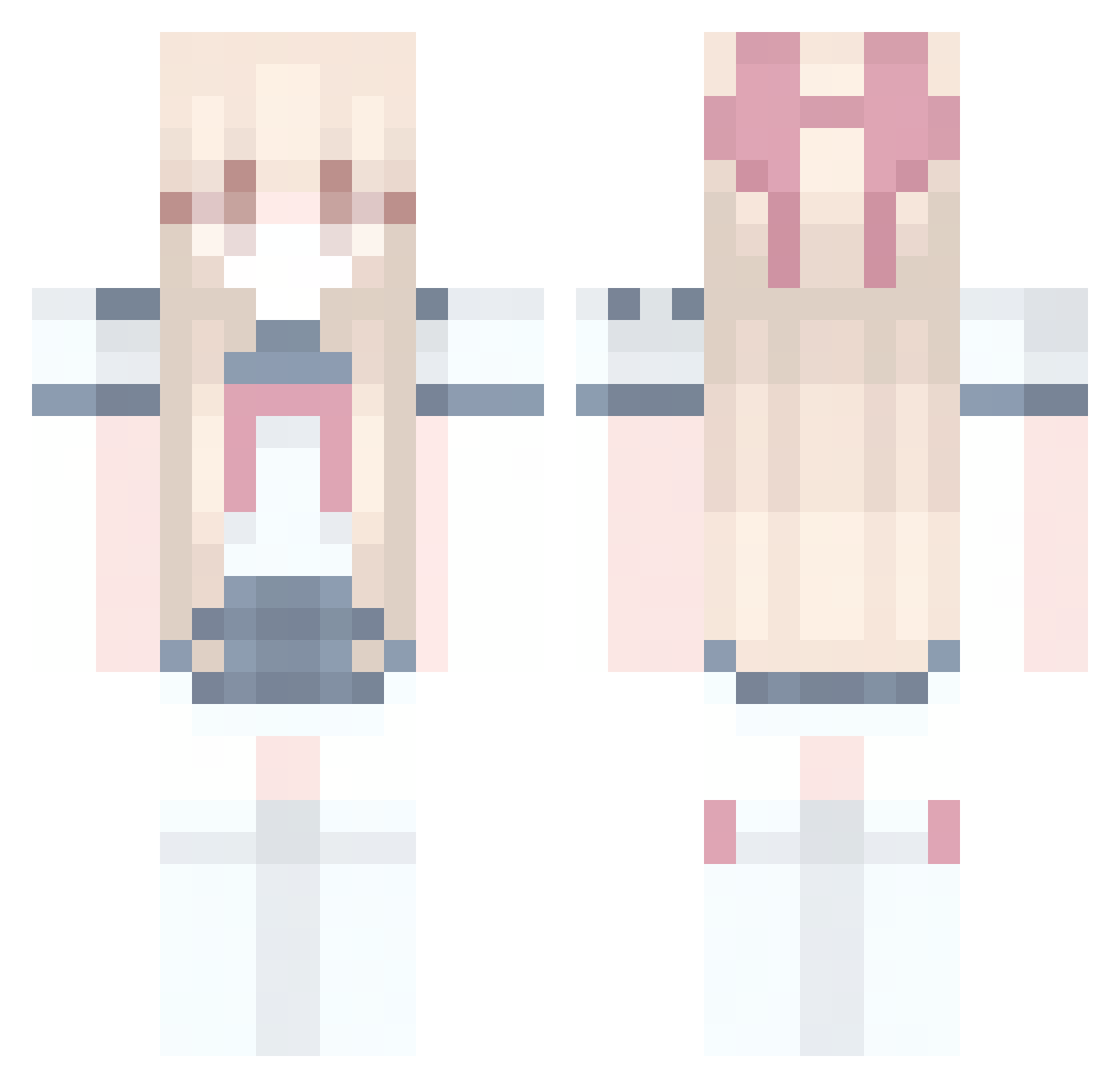 Ms_Alice Minecraft skin, front and back view