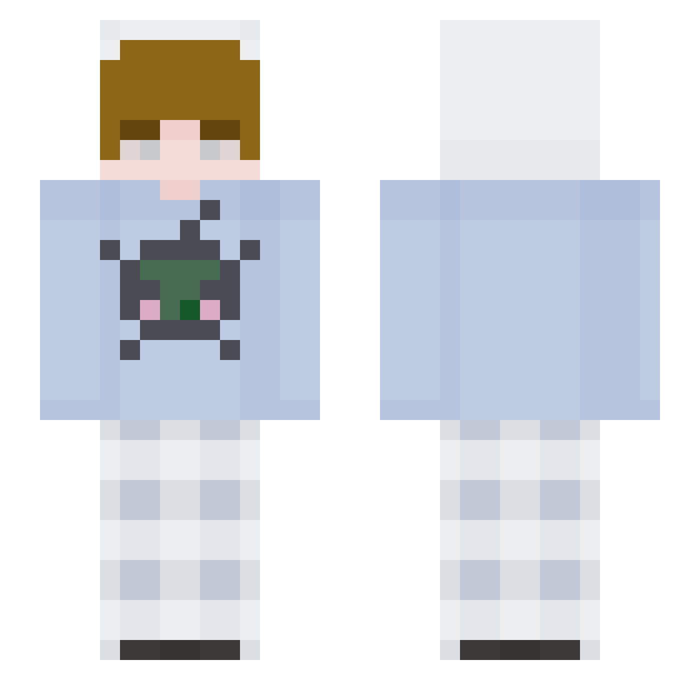 Qppl Minecraft skin, front and back view