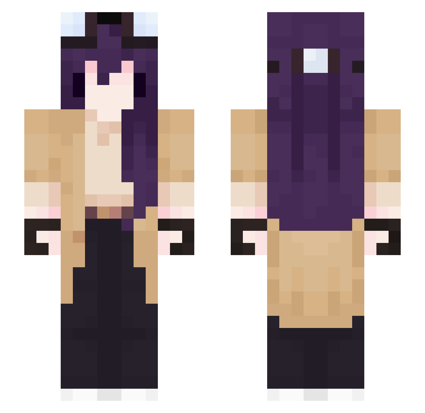 AnaMari8P Minecraft skin, front and back view