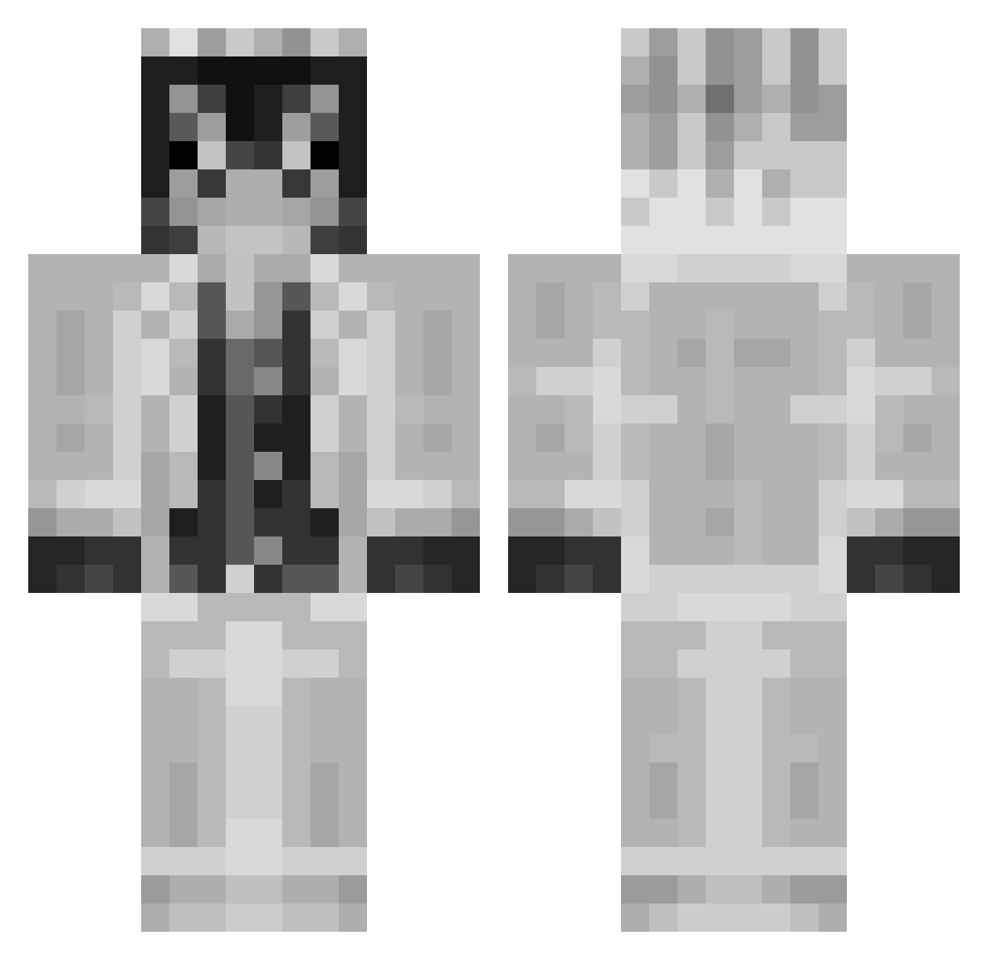 RMBVK Minecraft skin, front and back view