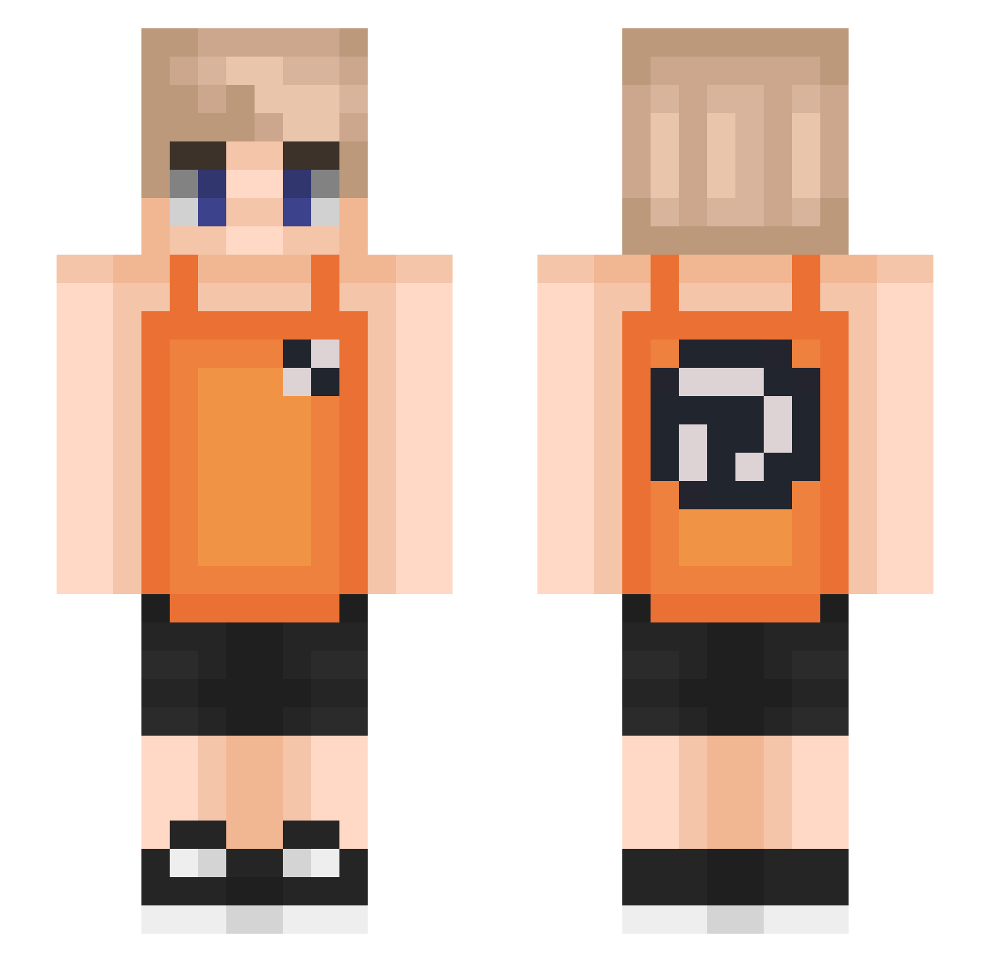 GimmeThemBEANS Minecraft skin, front and back view