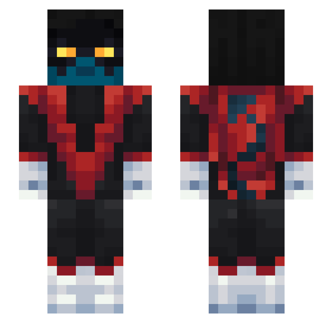 Exxstasia Minecraft skin, front and back view