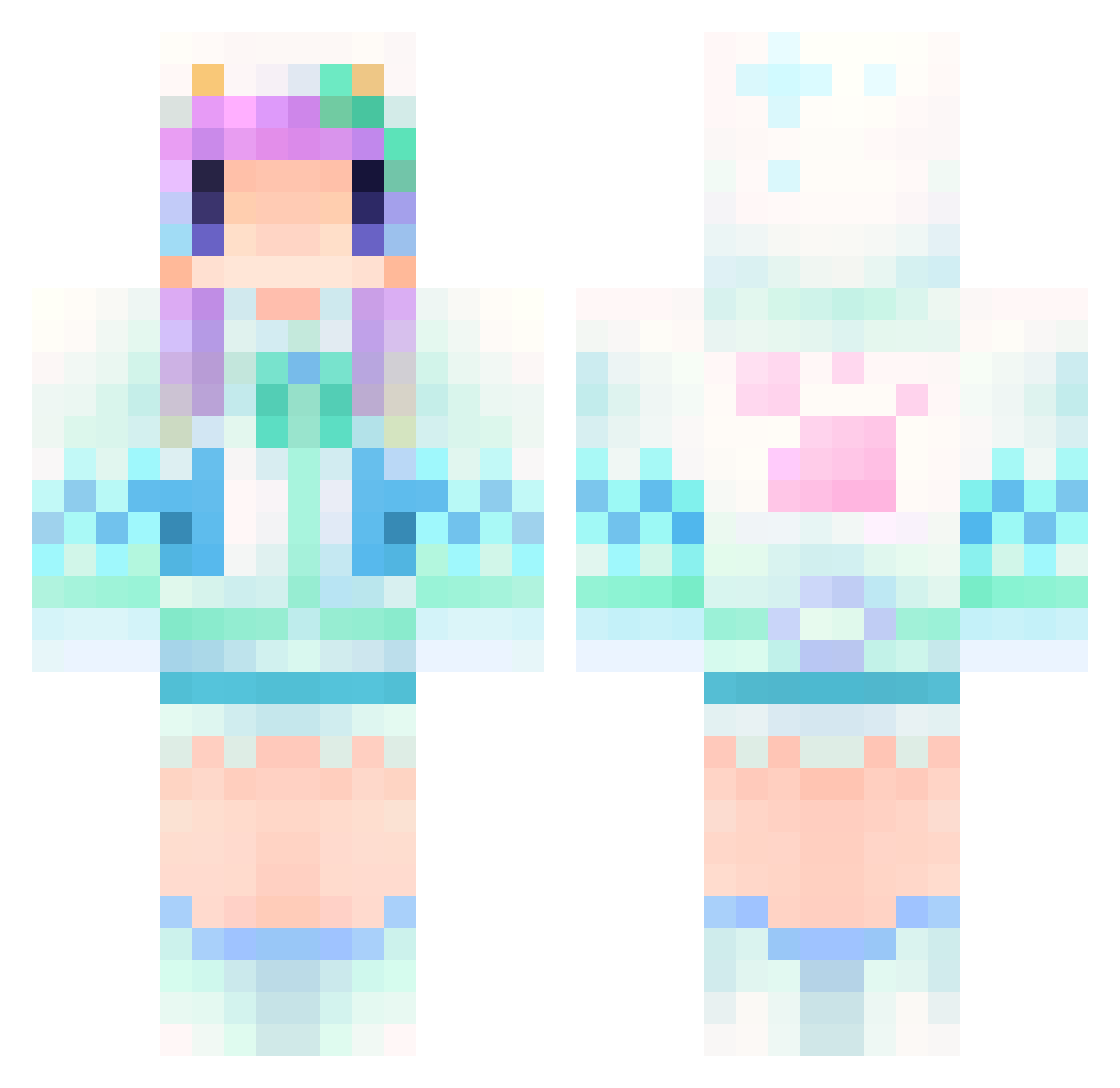 popian Minecraft skin, front and back view