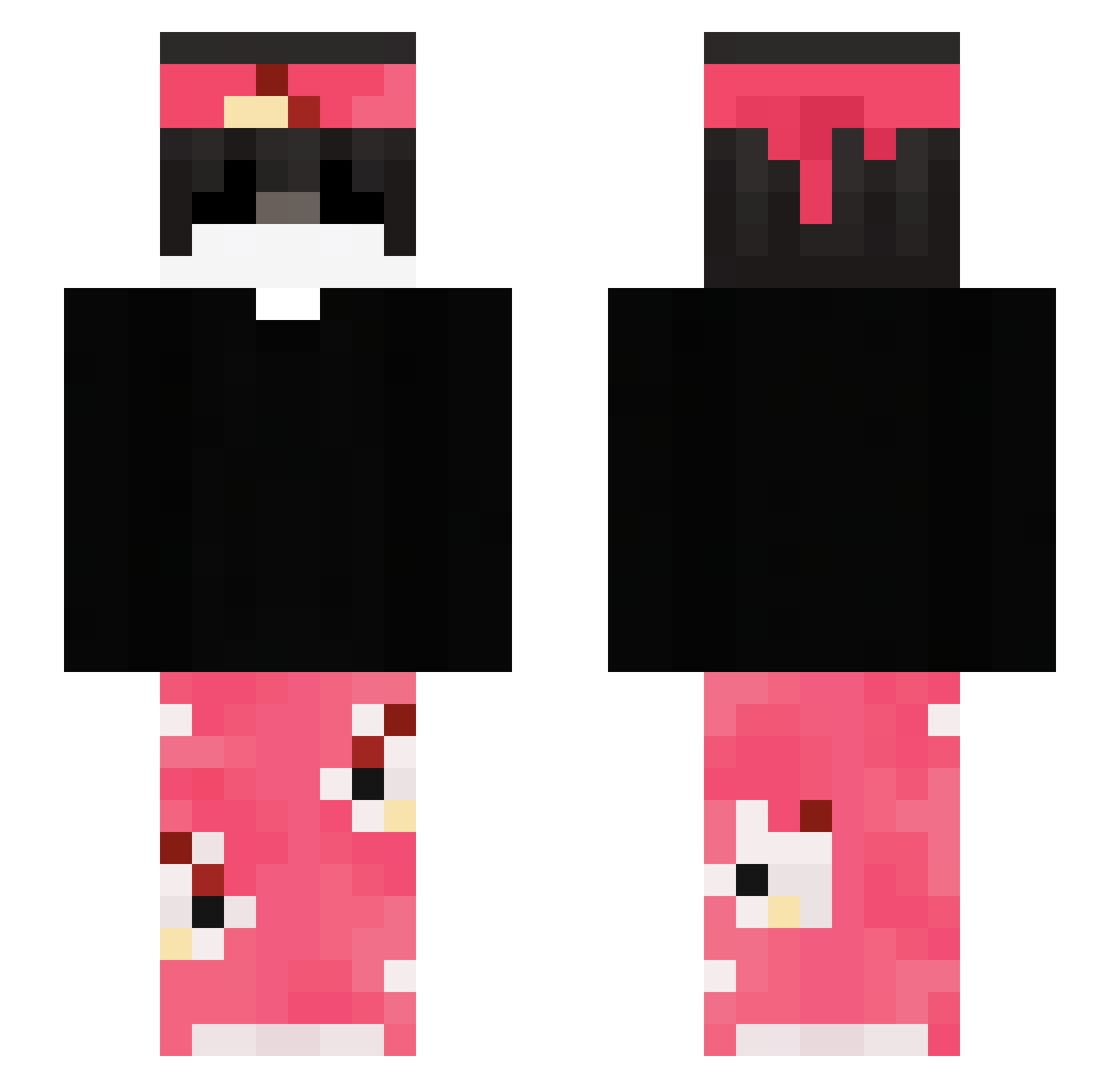 Swayek Minecraft skin, front and back view
