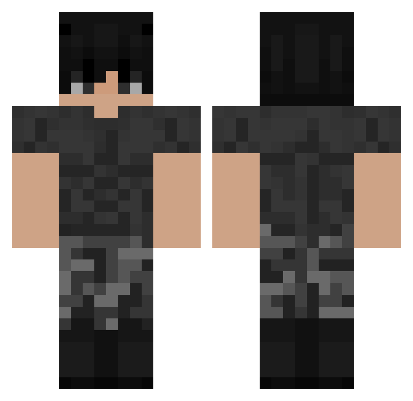 the_melech Minecraft skin, front and back view