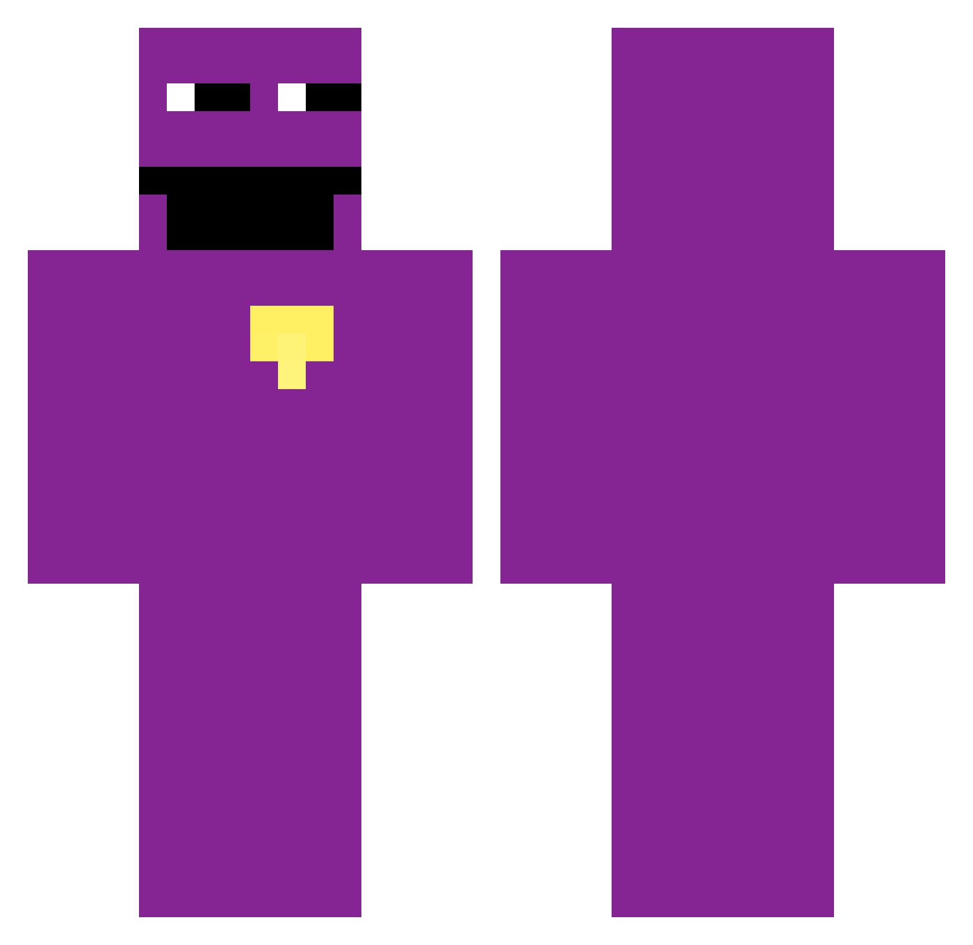 clootic Minecraft skin, front and back view