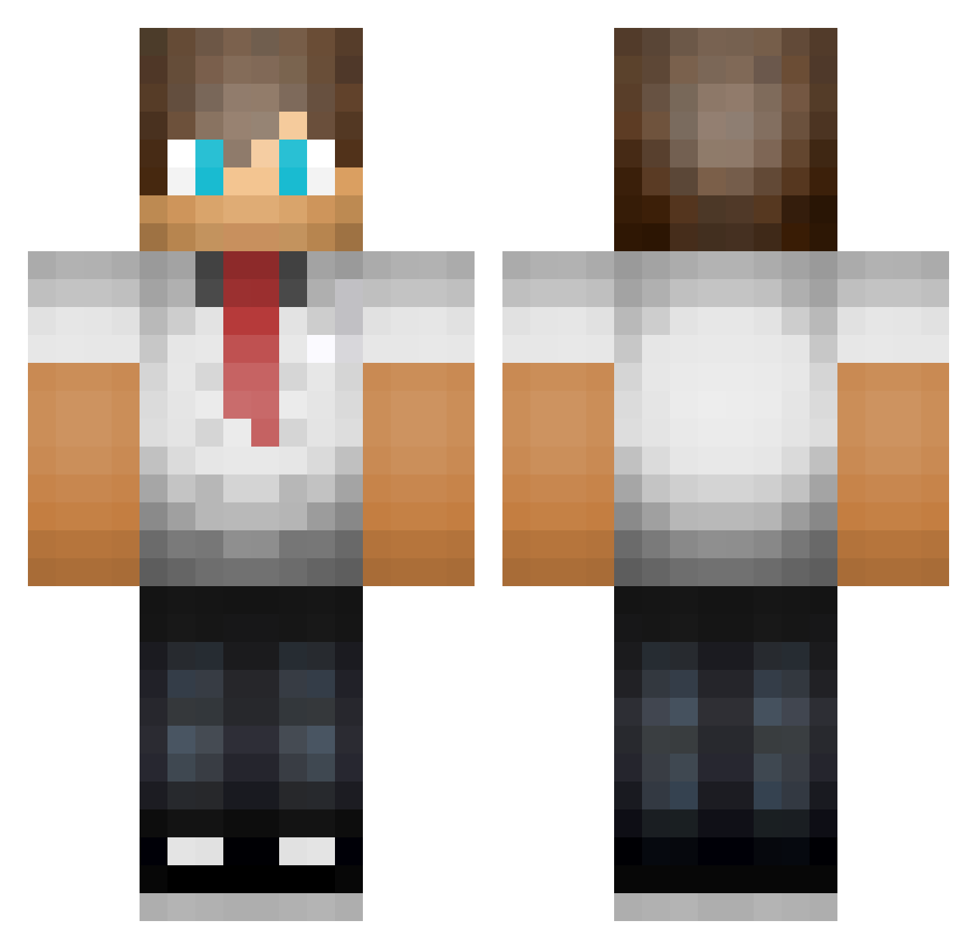 Naja Minecraft skin, front and back view