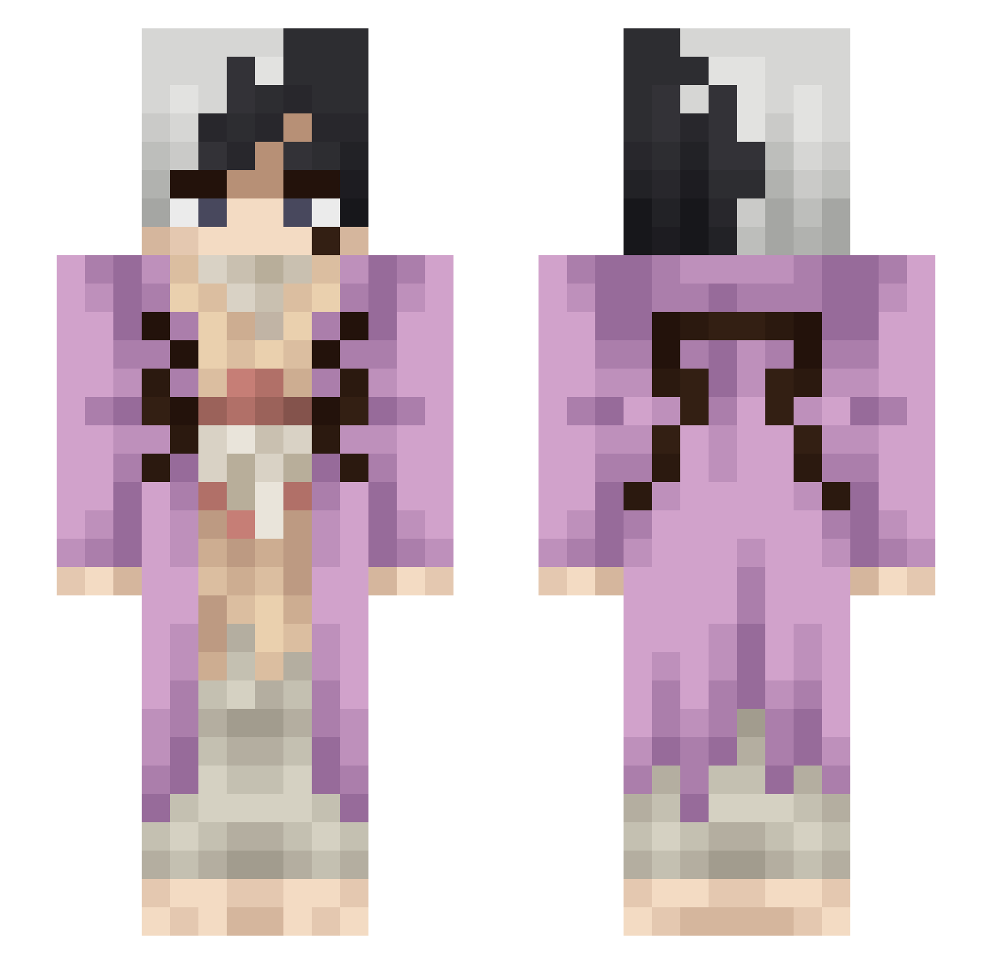 Iberys Minecraft skin, front and back view